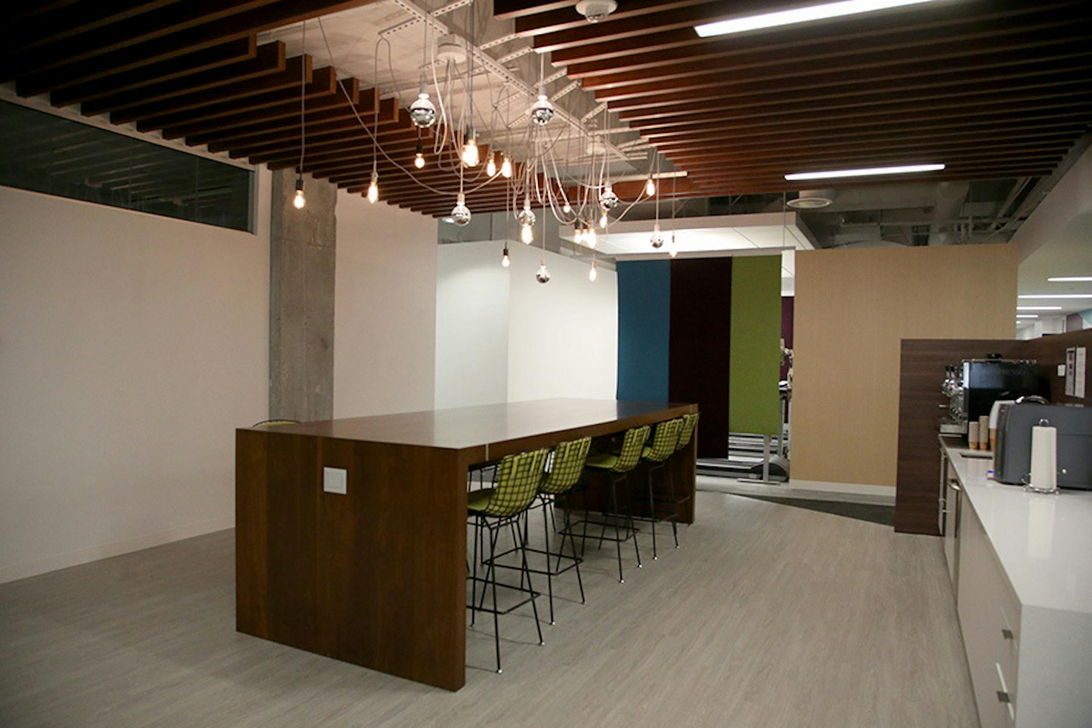 One of the coffee areas on the newly redesigned fourth floor.