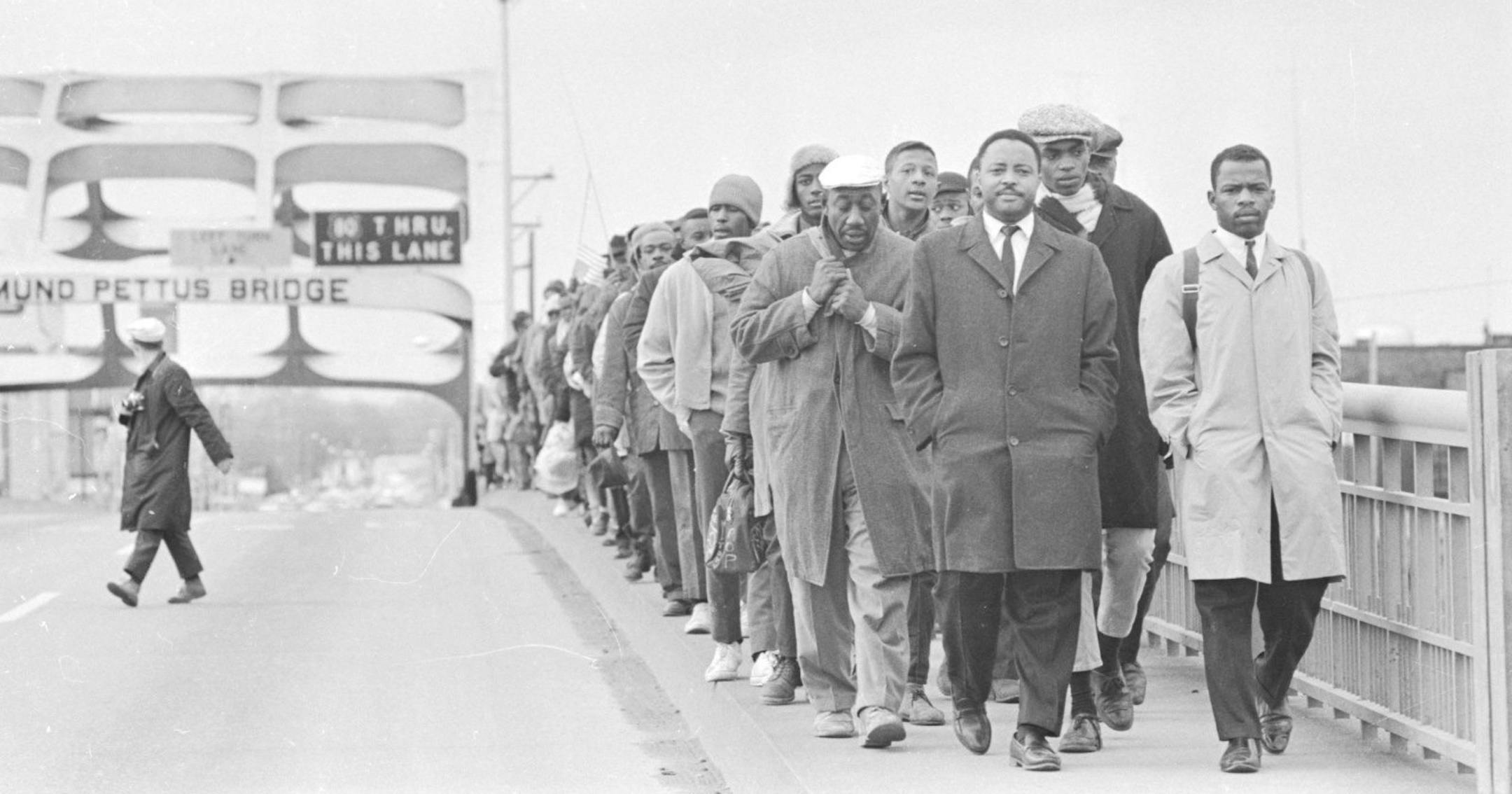 John Lewis, far right, in the film "Good Trouble."
