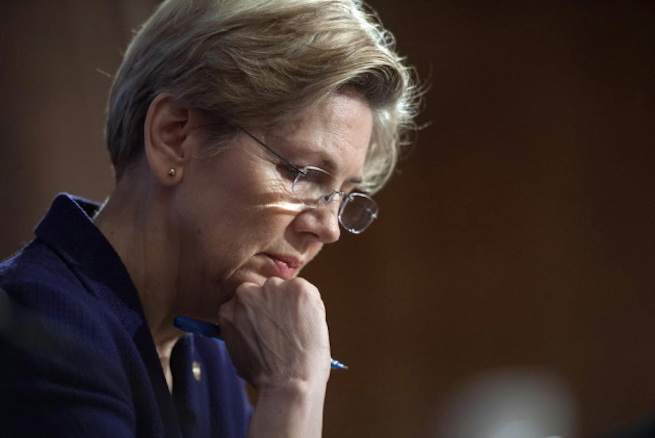 Sen. Elizabeth Warren, D-Mass, at a Senate Banking Committee meeting last year