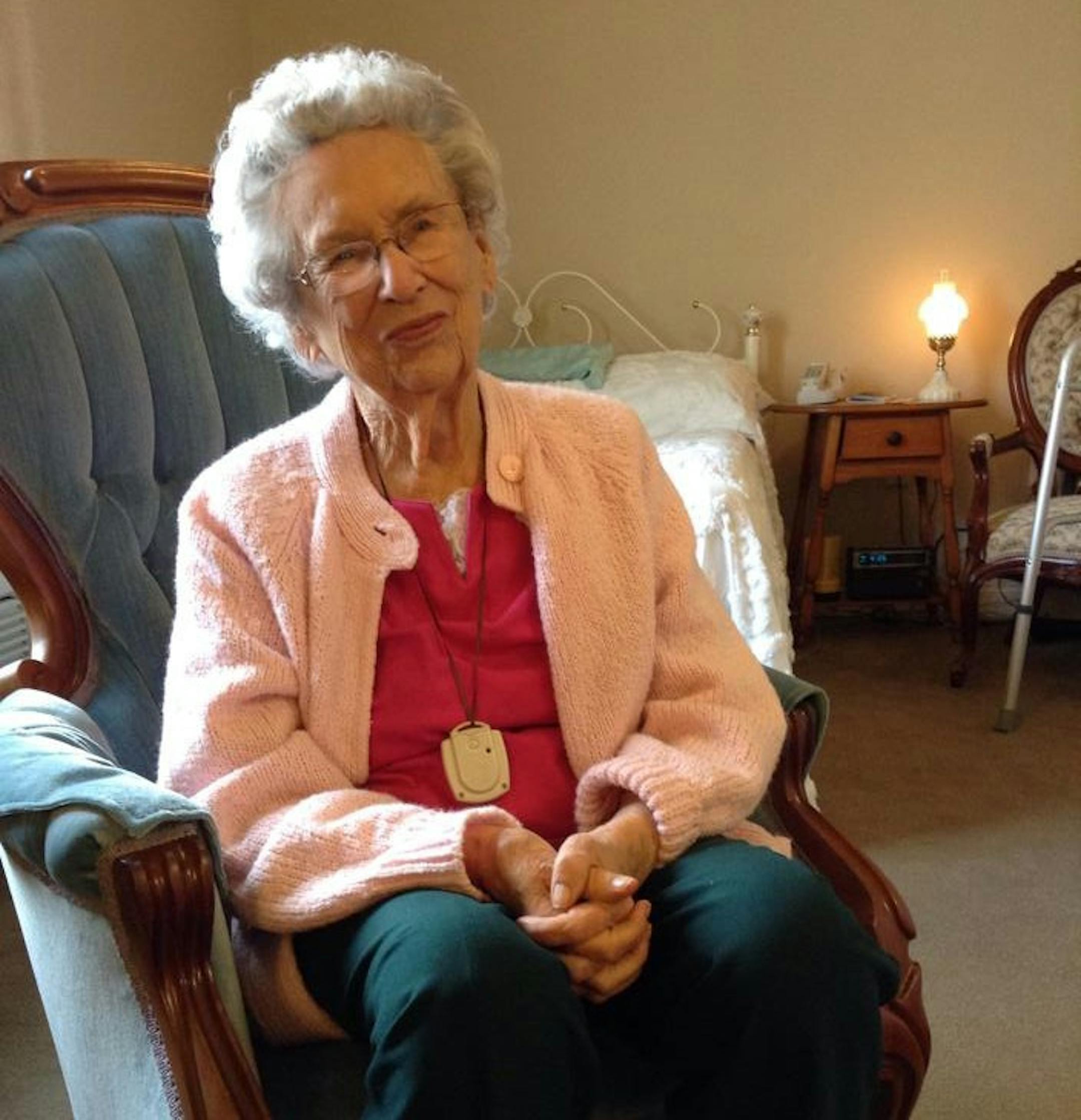 Elaine Tollefson, just after moving into assisted living in Gothenburg, Nebraska