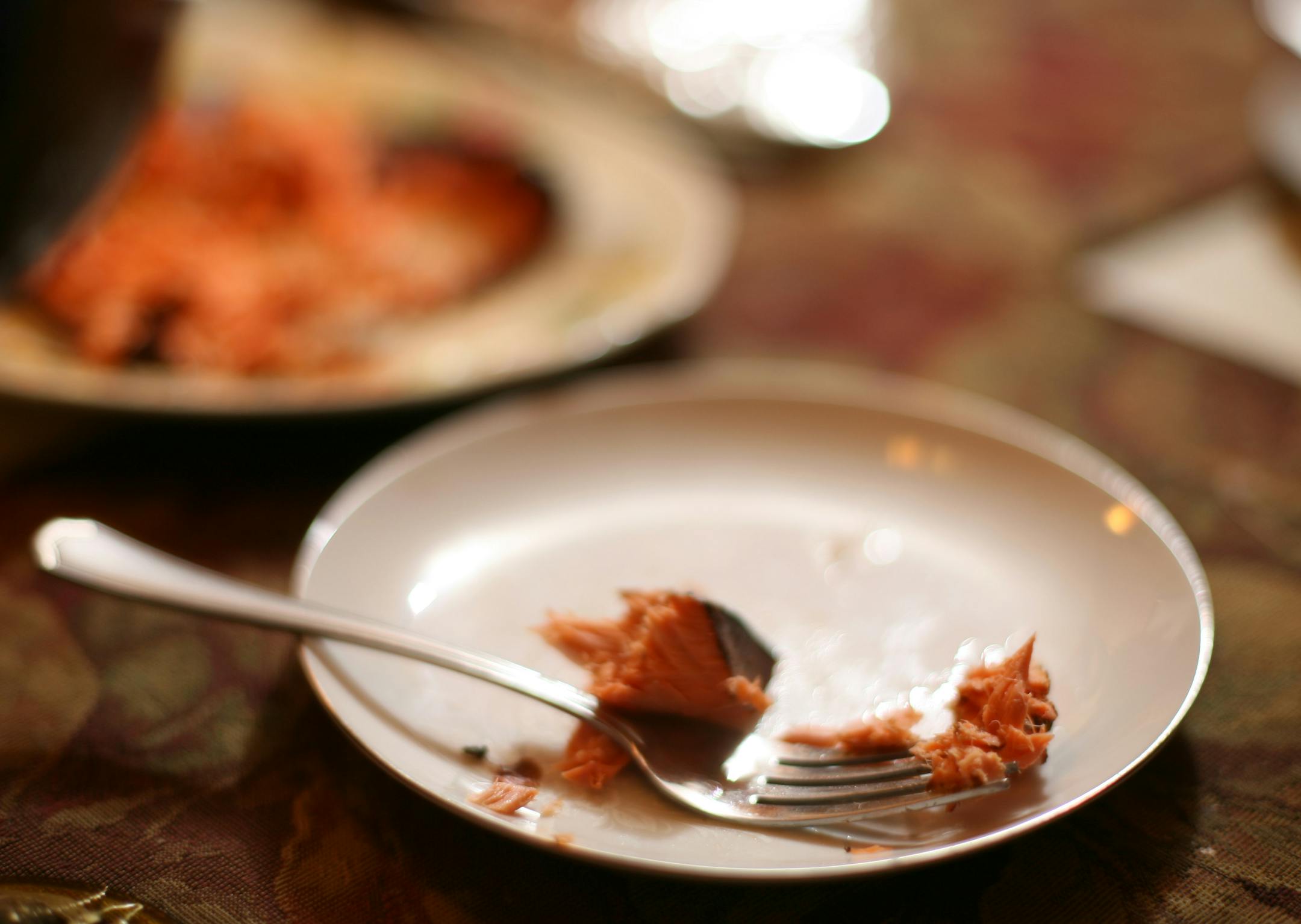A helping of apple wood smoked salmon, which didn't last long.