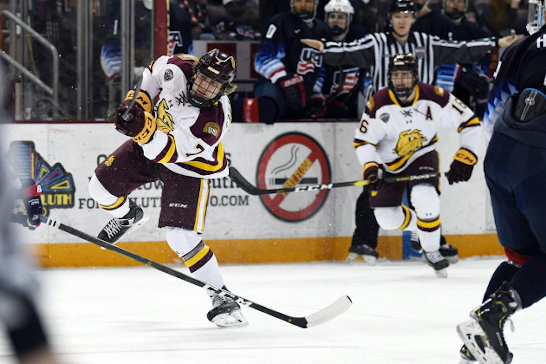 Minnesota Duluth defenseman Scott Perunovich led the NCHC in scoring this season.