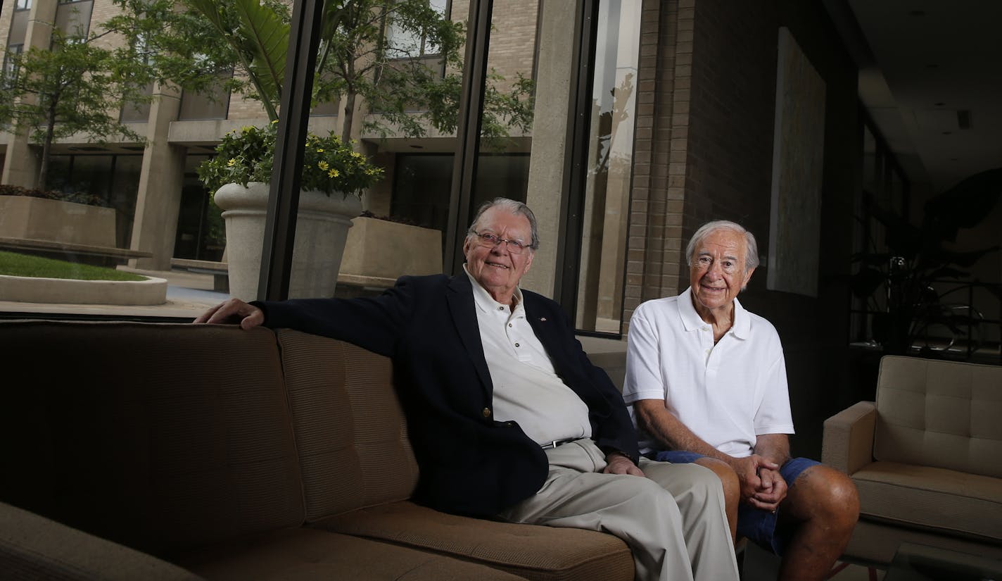 Dick Wistli and Clem Duffy are longtime residents of the Towers, which trailblazed downtown housing.