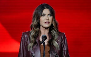 South Dakota Gov. Kristi Noem speaks at the George R. Brown Convention Center, May 27, 2022, in Houston.