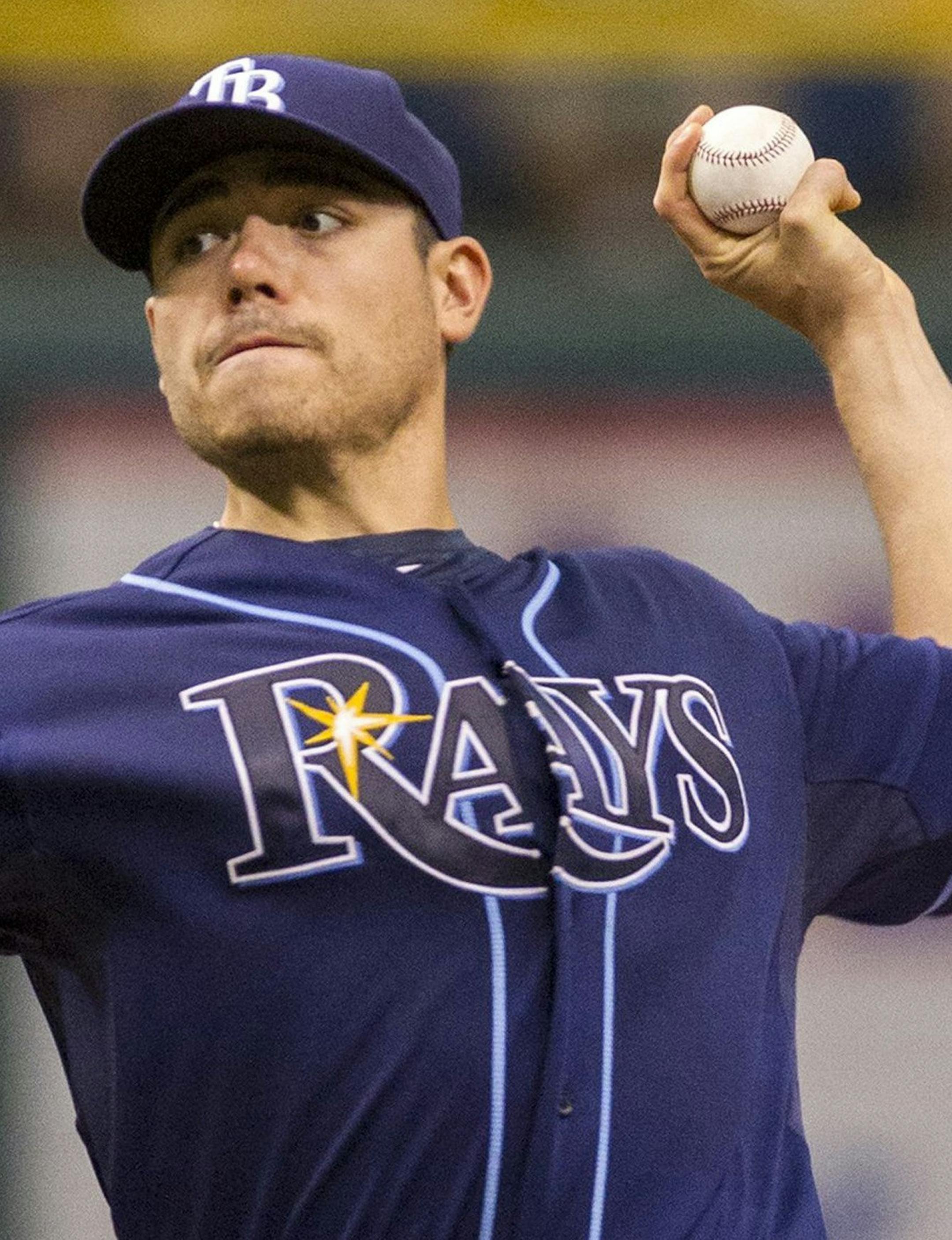 Matt Moore of the Tampa Bay Rays delivers a pitch during the second inning against the Minnesota Twins at Tropicana Field in St. Petersburg, Florida, Thursday, July 11, 2013. (James Borchuck/Tampa Bay Times/MCT)