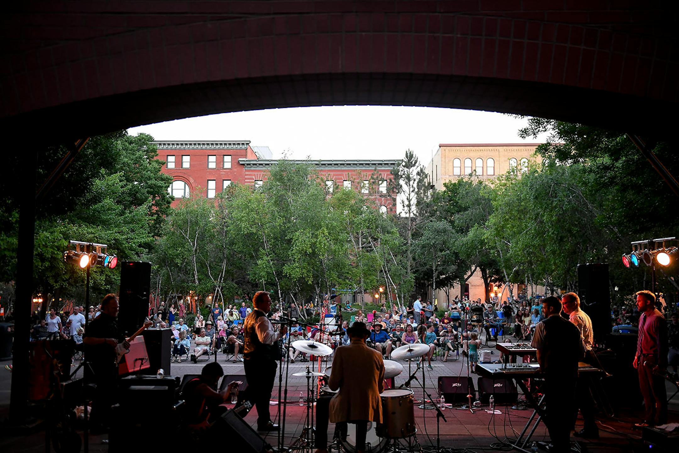 The band "3 Minute Hero" performed for a crowd of a few hundred during Friday night's live music in Mears Park.