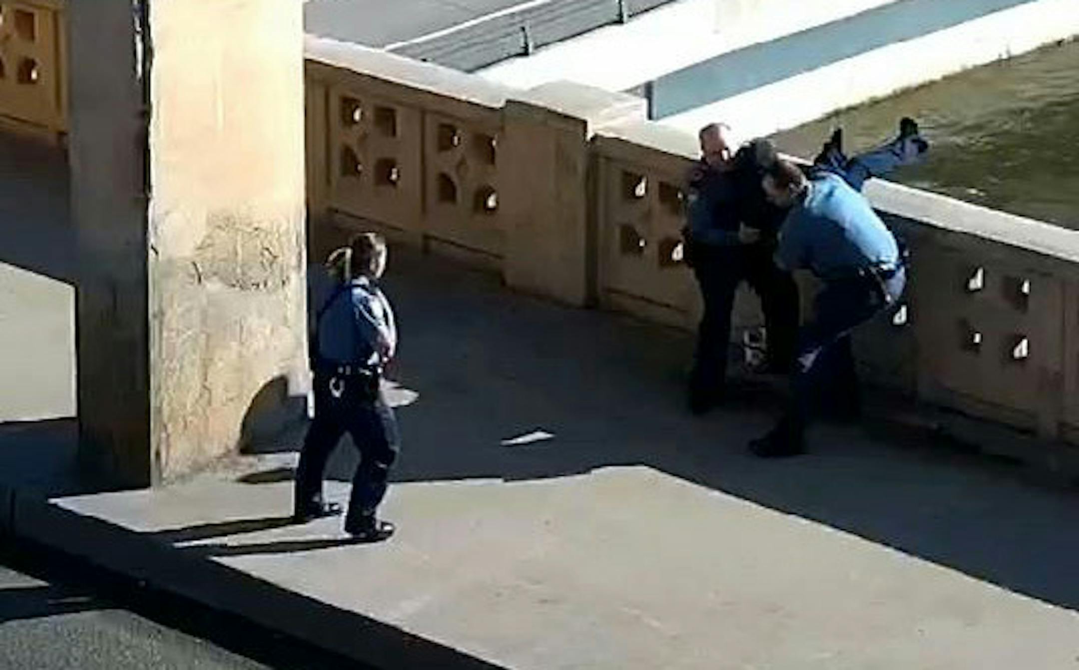 St. Paul police chief and officer pulled suicidal woman off of edge of the Robert Street bridge.