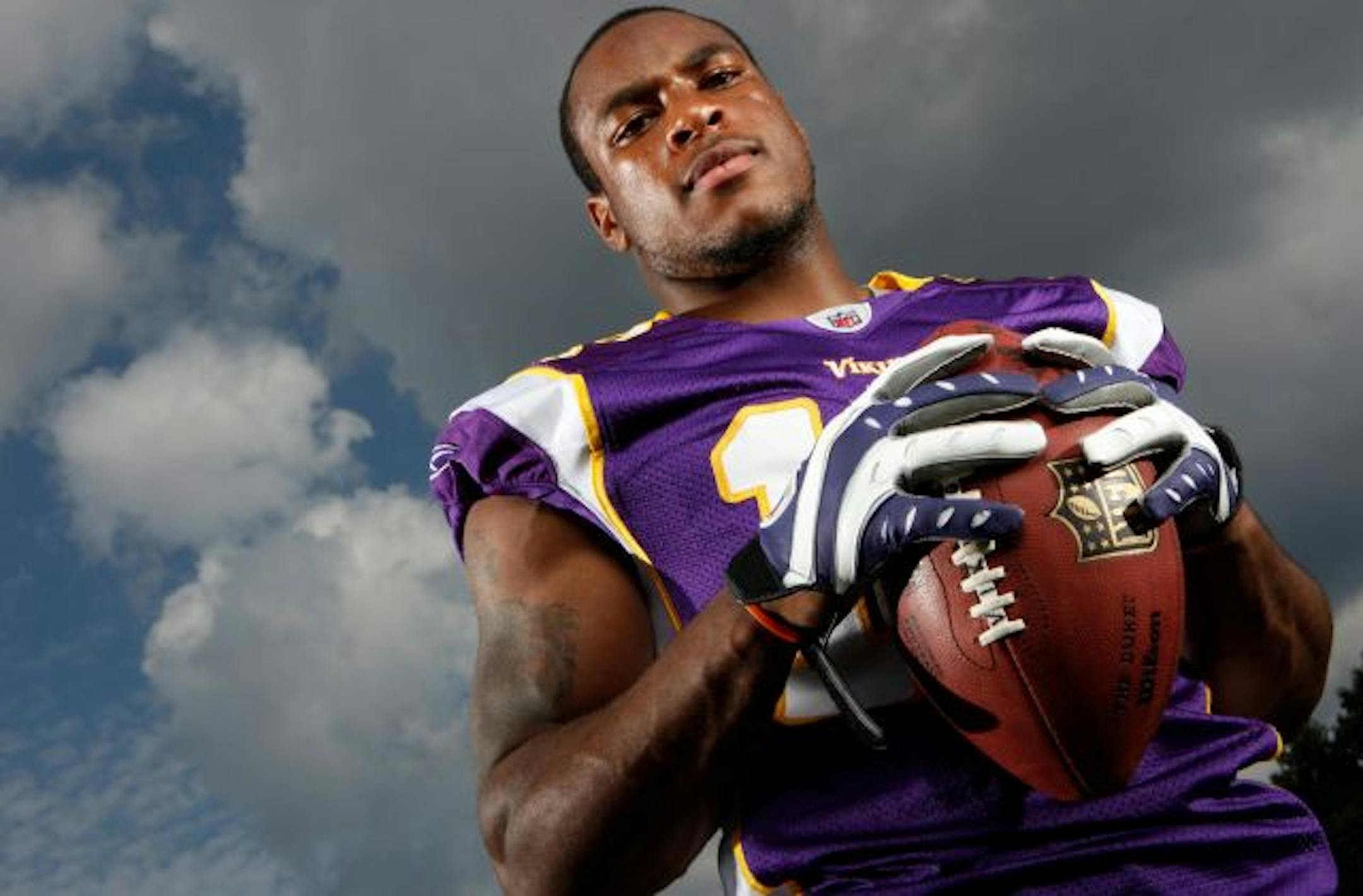 Minnesota Vikings playmakers Percy Harvin (12) and Adrian Peterson (28) photographed at Winter Park
