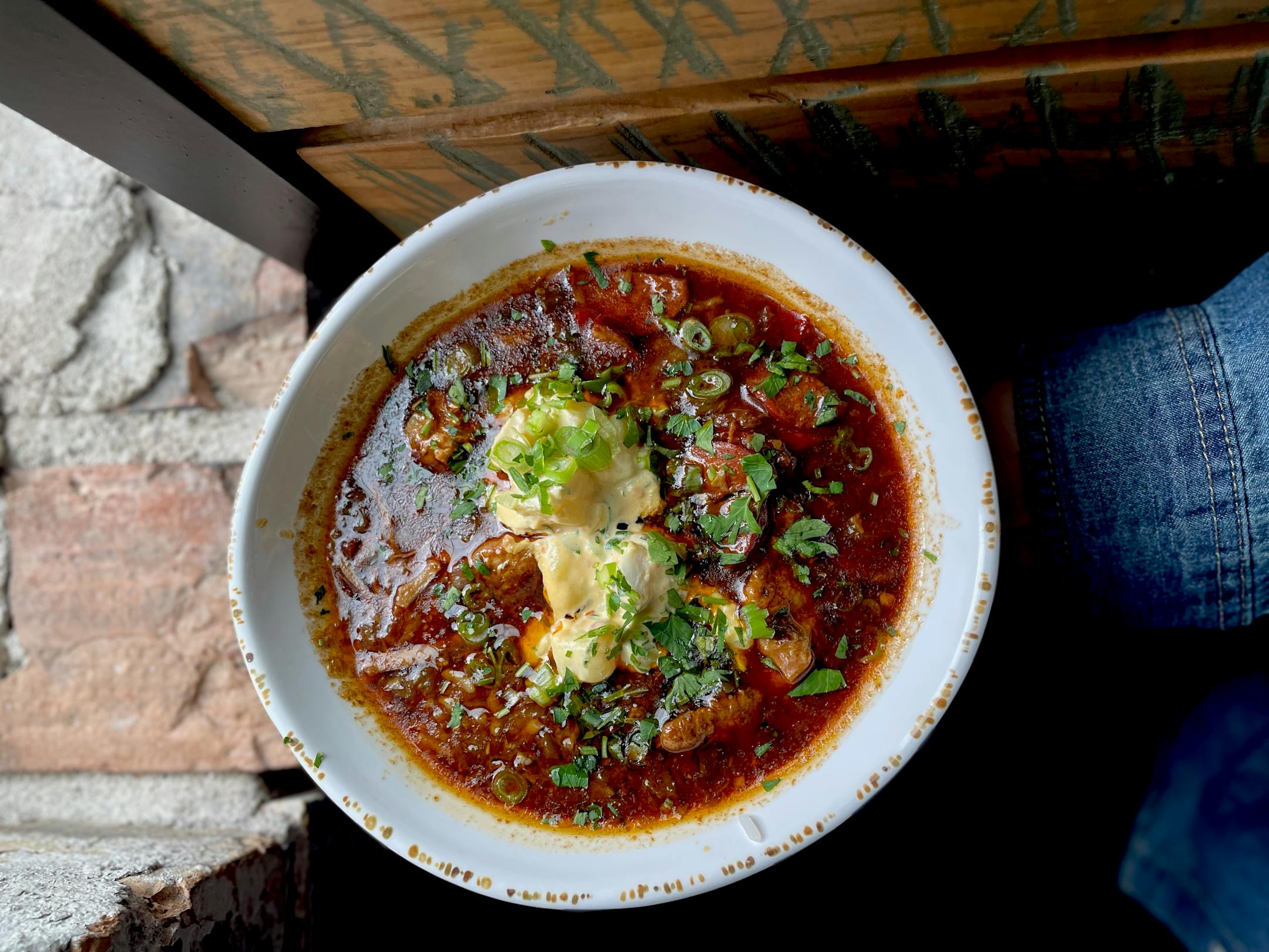 Mr Paul's Supper Club Gumbo with andouille sausage and potato salad.