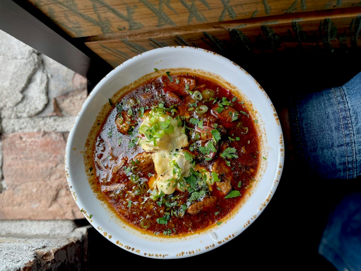 Mr Paul's Supper Club Gumbo with andouille sausage and potato salad.