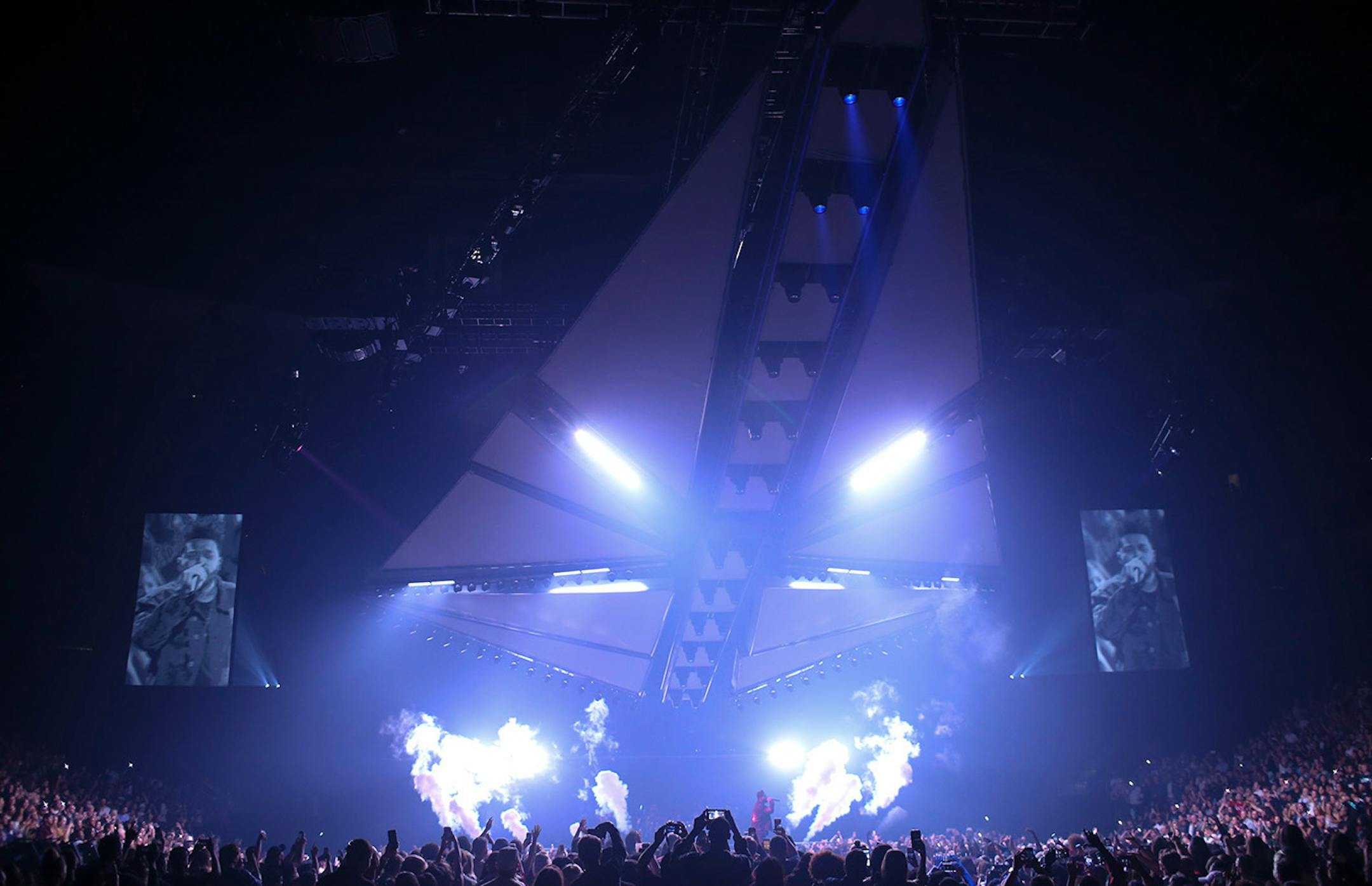 The Weeknd early in his set Sunday night.