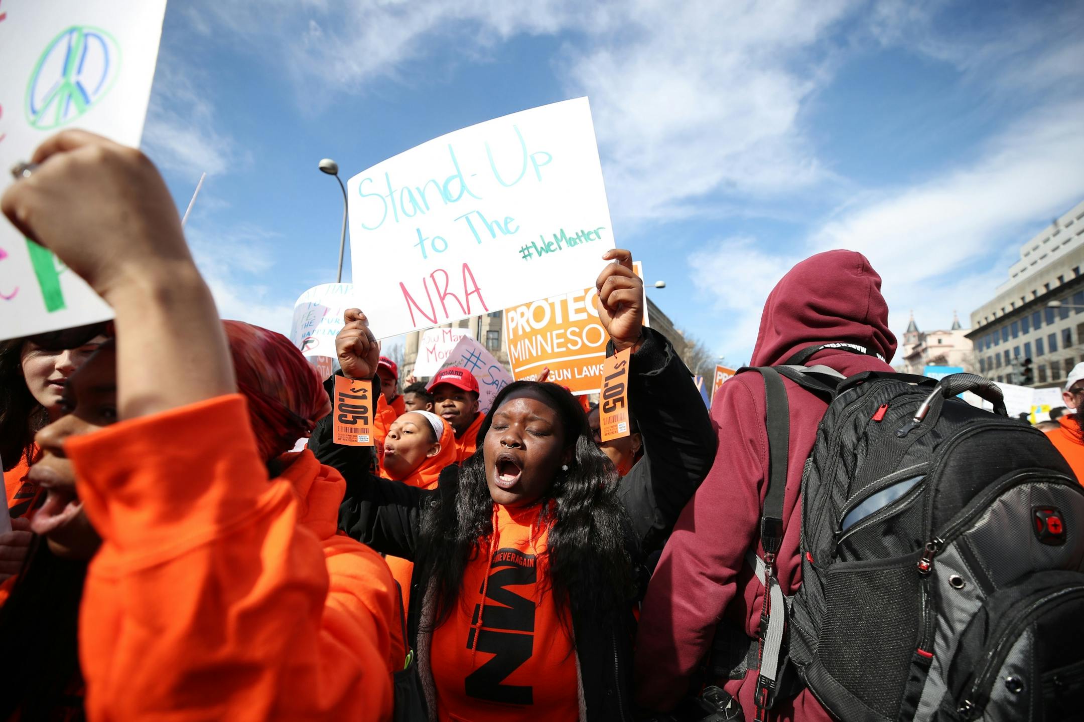 Antiqua Flint of South High School joined other Minnesota students at the March for Our Lives rally Saturday, March 24, 2018, in Washington, D.C.