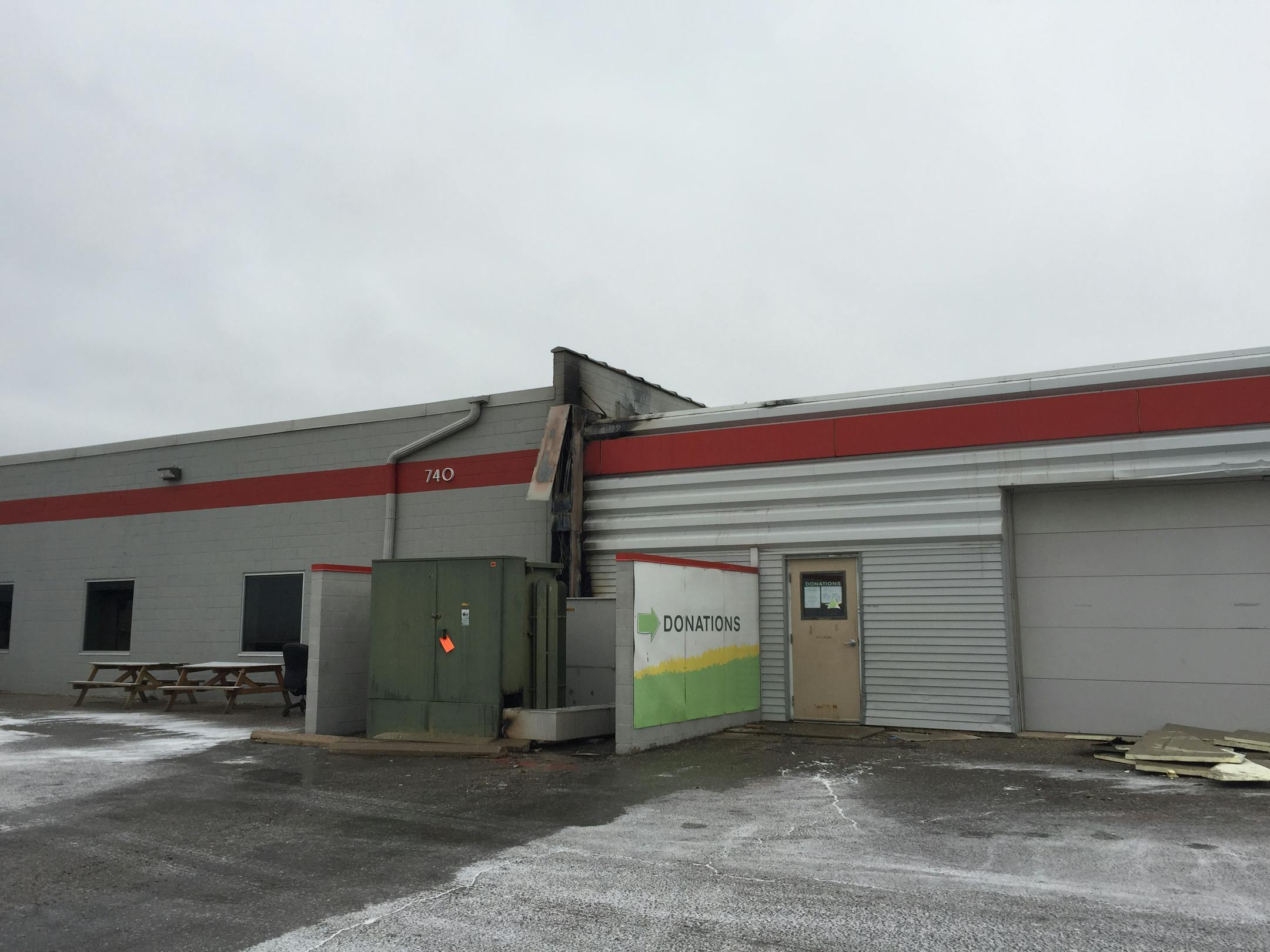 Fire struck a social service organization before dawn Monday in Golden Valley. The flames darkened the exterior of PRISM (People Responding In Social Ministry), located in the 700 block of Florida Avenue S.