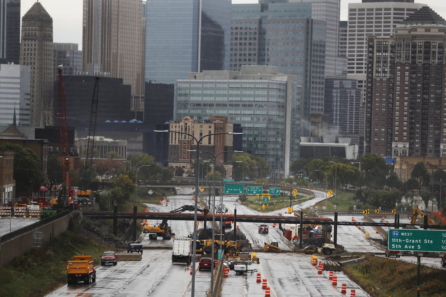 Construction on Interstate 35W south of downtown Minneapolis had traffic closed on the freeway all the way south to Crosstown Hwy. 62 over the weekend.