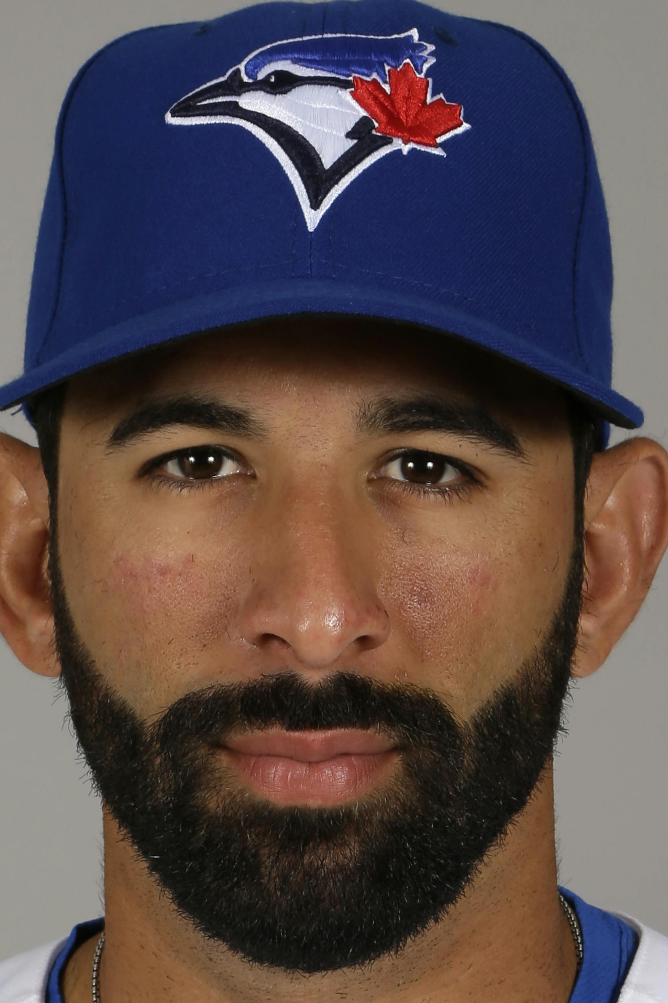 This is a 2014 photo of right fielder Jose Bautista of the Toronto Blue Jays baseball team. This image reflects the Blue Jays active roster as of Tuesday, Feb. 25, 2014, when this image was taken. (AP Photo/Charlie Neibergall) ORG XMIT: FLCN