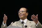 Minister Louis Farrakhan addresses the Saviours' Day gathering in Detroit, Sunday, Feb. 25, 2007. Heading into what is being billed as Farrakhan's fin