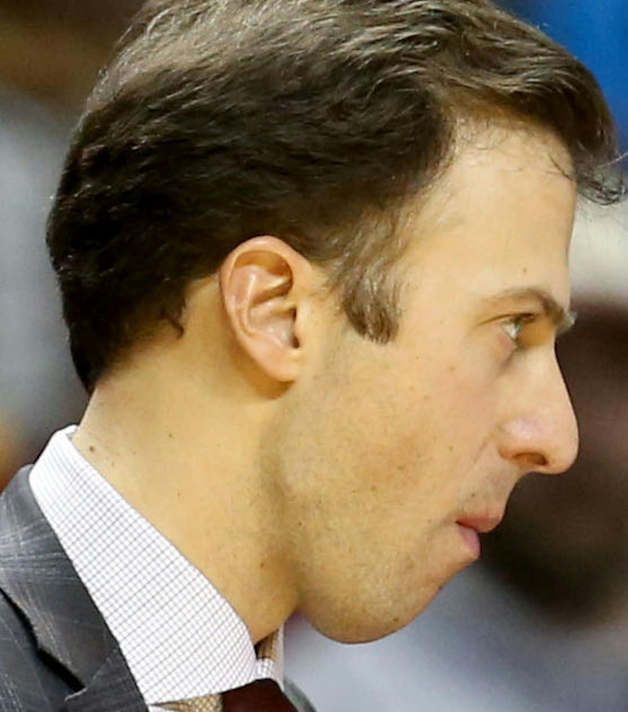 University of Minnesota coach Richard Pitino is unhappy with his team during their overtime 85-81 double overtime loss to the University of South Dakota at Williams Arena Saturday, Dec. 5, 2015, in Minneapolis, MN. ](DAVID JOLES/STARTRIBUNE)djoles@startribune.comUniversity of Minnesota men&#xed;s basketball versus South Dakota at Williams Arena Saturday, Dec. 5, 2015, in Minneapolis, MN.