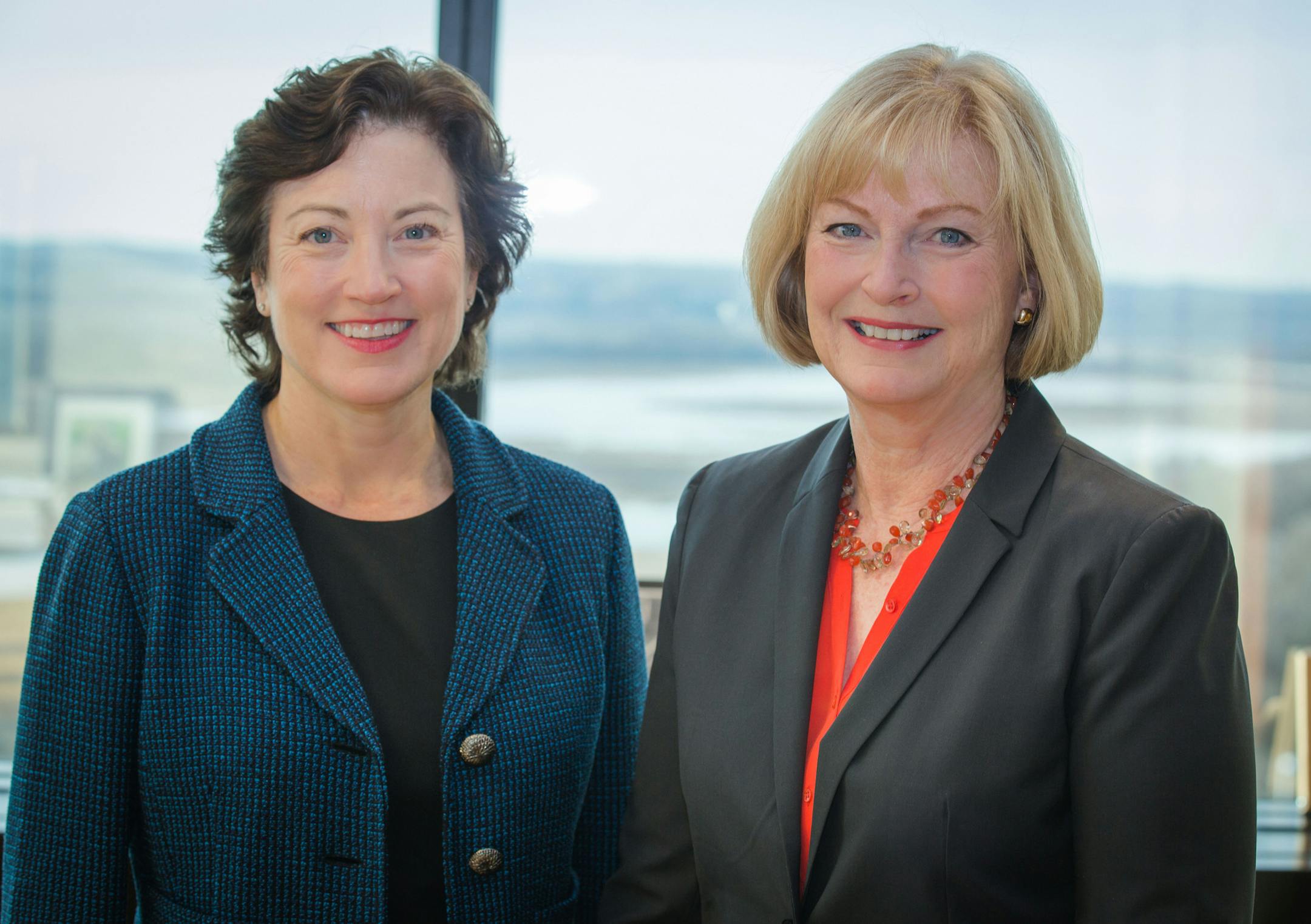Mary Brainerd, right, the long-time CEO at Bloomington-based HealthPartners, is retiring. She will be replaced by current executive vice president Andrea Walsh, left Brainerd saw HealthPartners more than double in size during her 15 years running the organization.