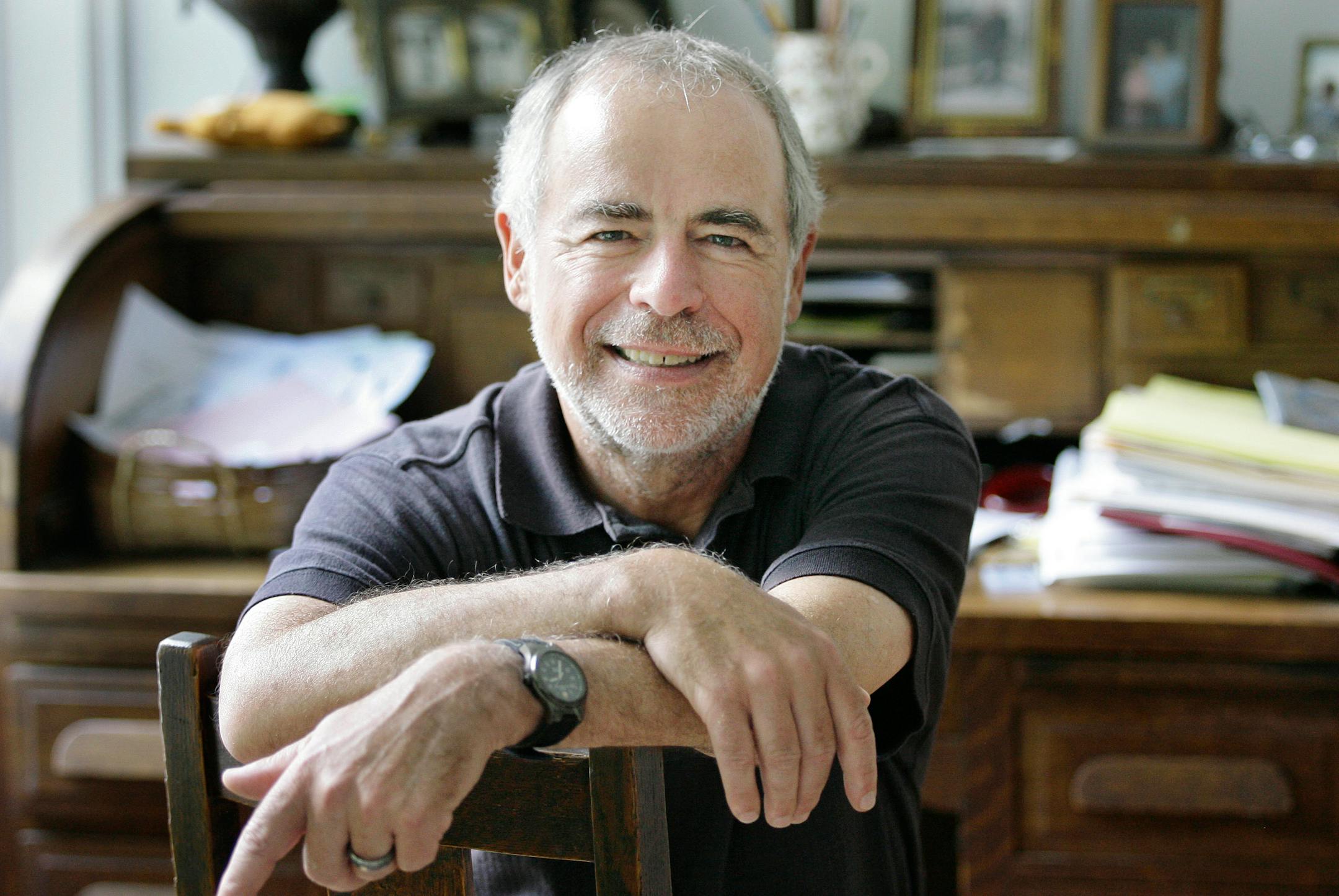 Pulitzer Prize winning author Richard Russo, in his home in Camden, Maine.