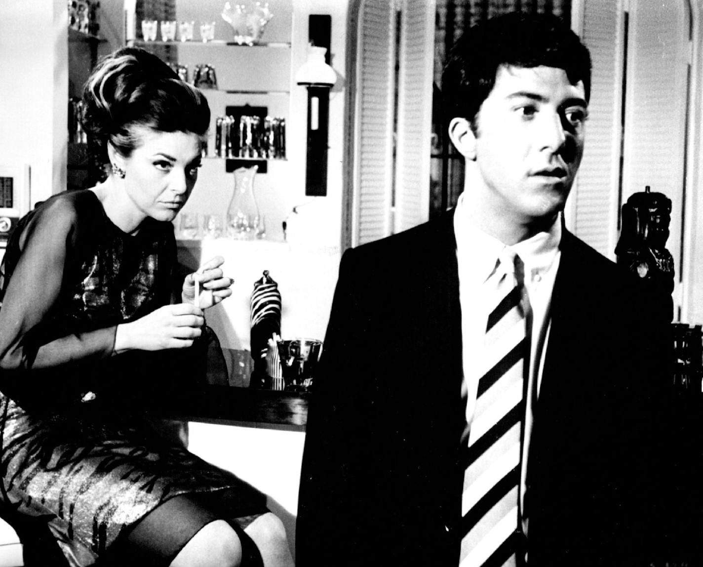 January 28, 1968 Anne Bancroft And Dustin Hoffman In 'The Graduate' 'On 73rd St. there's a whole block of nursing homes'. Meet Dustin Hoffman, interview connoisseur. He hasn't worked as an actor since August, but he's plenty busy. Just being interviewed about his sudden success as "The Graduate" keeps his calendar full. So he's drawing unemployment compensation checks at the same time he's getting bored with the expensive restaurants that the film press agents select for interviews. Joseph E. Le