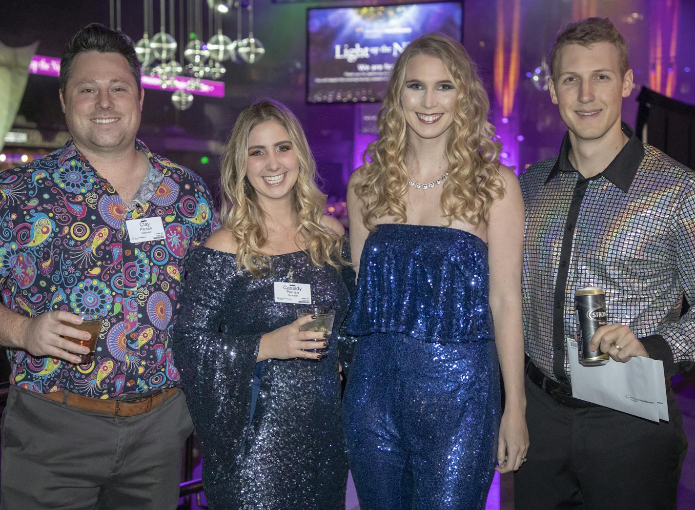 Clay & Cassidy Parrish, Sara Raner and Jon Klinger at the 2019 Light up the Night Gala to benefit Hennepin Healthcare Foundation. [ Special to Star Tribune, photo by Matt Blewett, Matte B Photography, matt@mattebphoto.com, Hennepin Healthcare Foundation, Light Up the Night Gala, Dec. 6, 2019, Minnesota, 1009874435 FACE122919