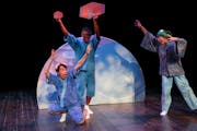 From left, Mattea Mazzella, Hermenigildo Tesoro Jr. and Serina Dunham perform in "The Carp Who Would Not Quit" at Children's Theatre Company.