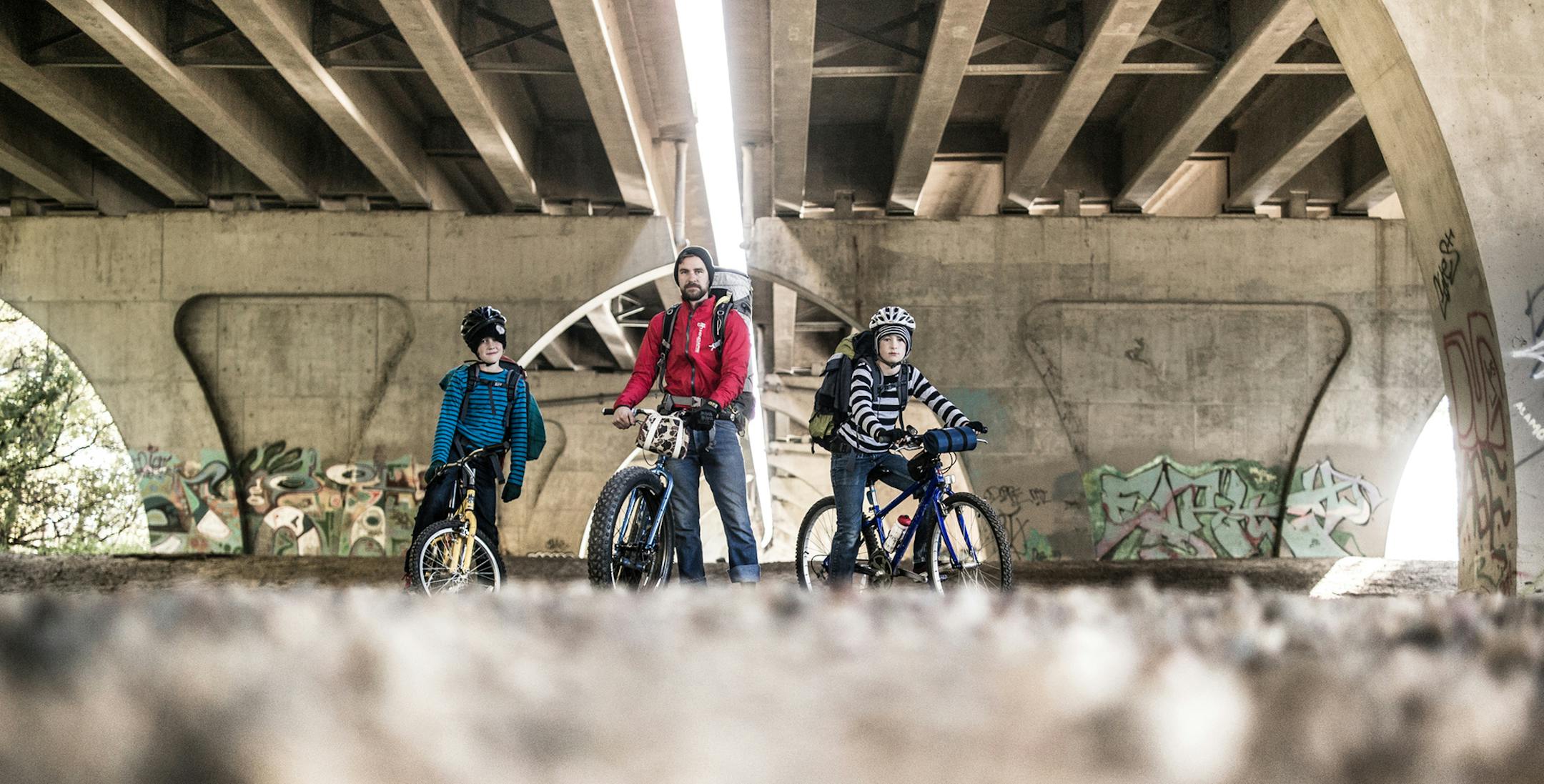 T.C. Worley, center, with his children.