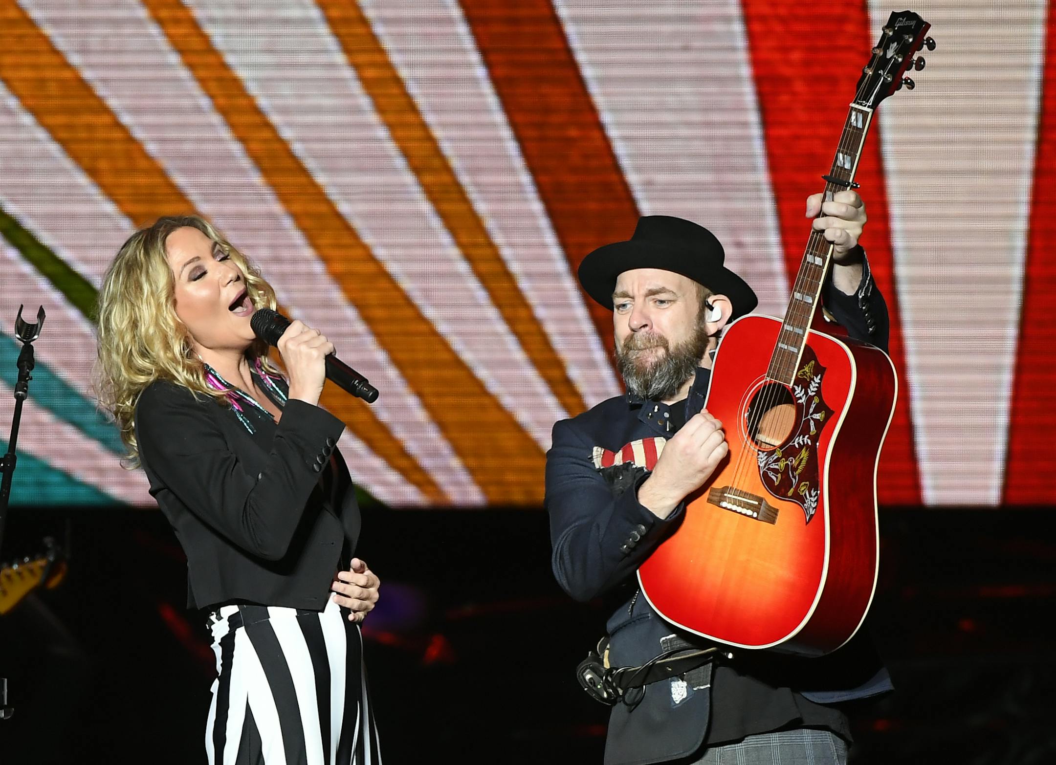 Sugarland's Jennifer Nettles and Kristian Bush performed Friday night at the Grandstand. ] AARON LAVINSKY &#x2022; aaron.lavinsky@startribune.com Sugarland, Frankie Ballard and Lindsay Ell performed Friday, August 24, 2018 at the Minnesota State Fair Grandstand.