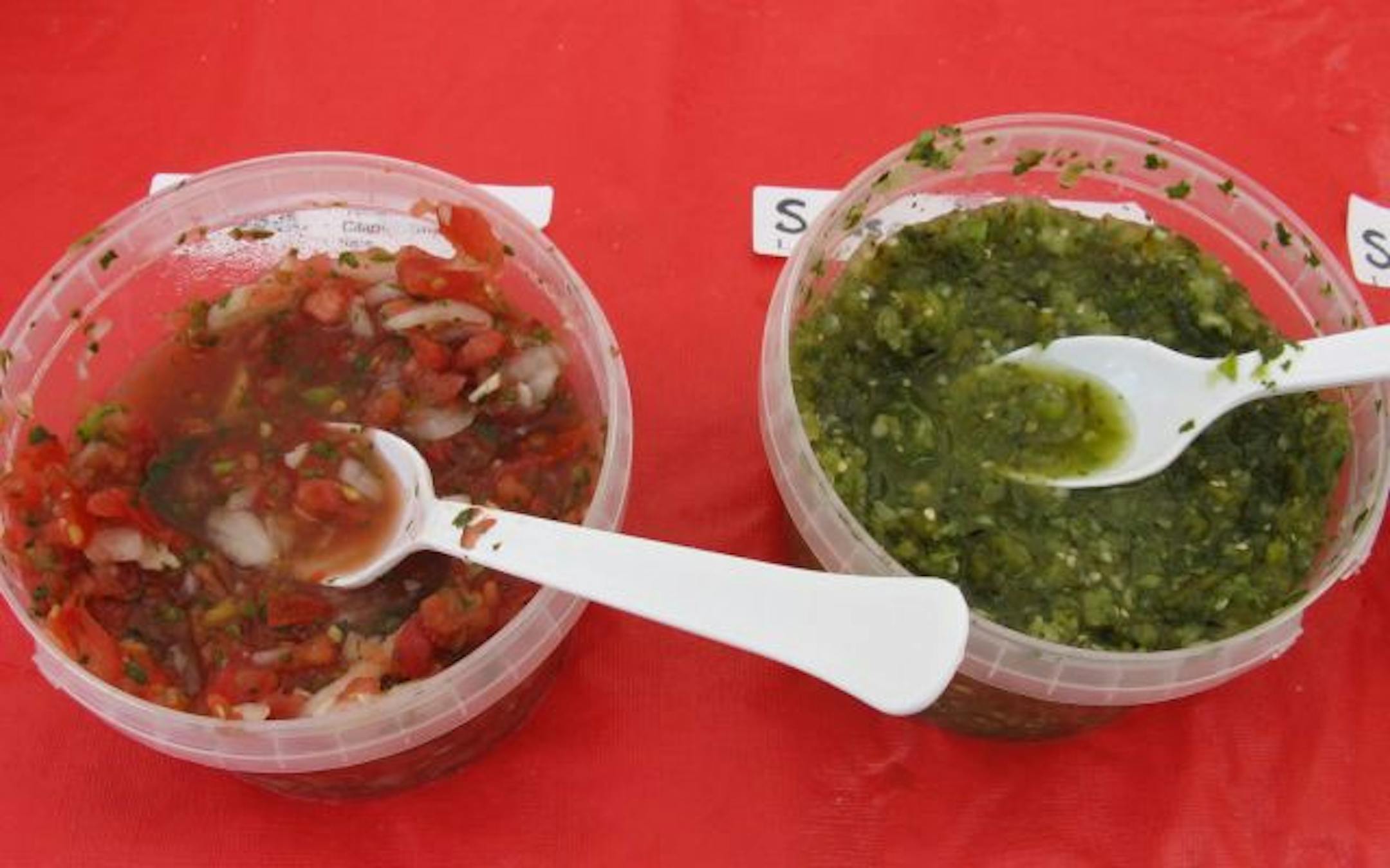 Mild and tomatillo salsa from Salsa Lady at the White Bear Lake Farmers Market
