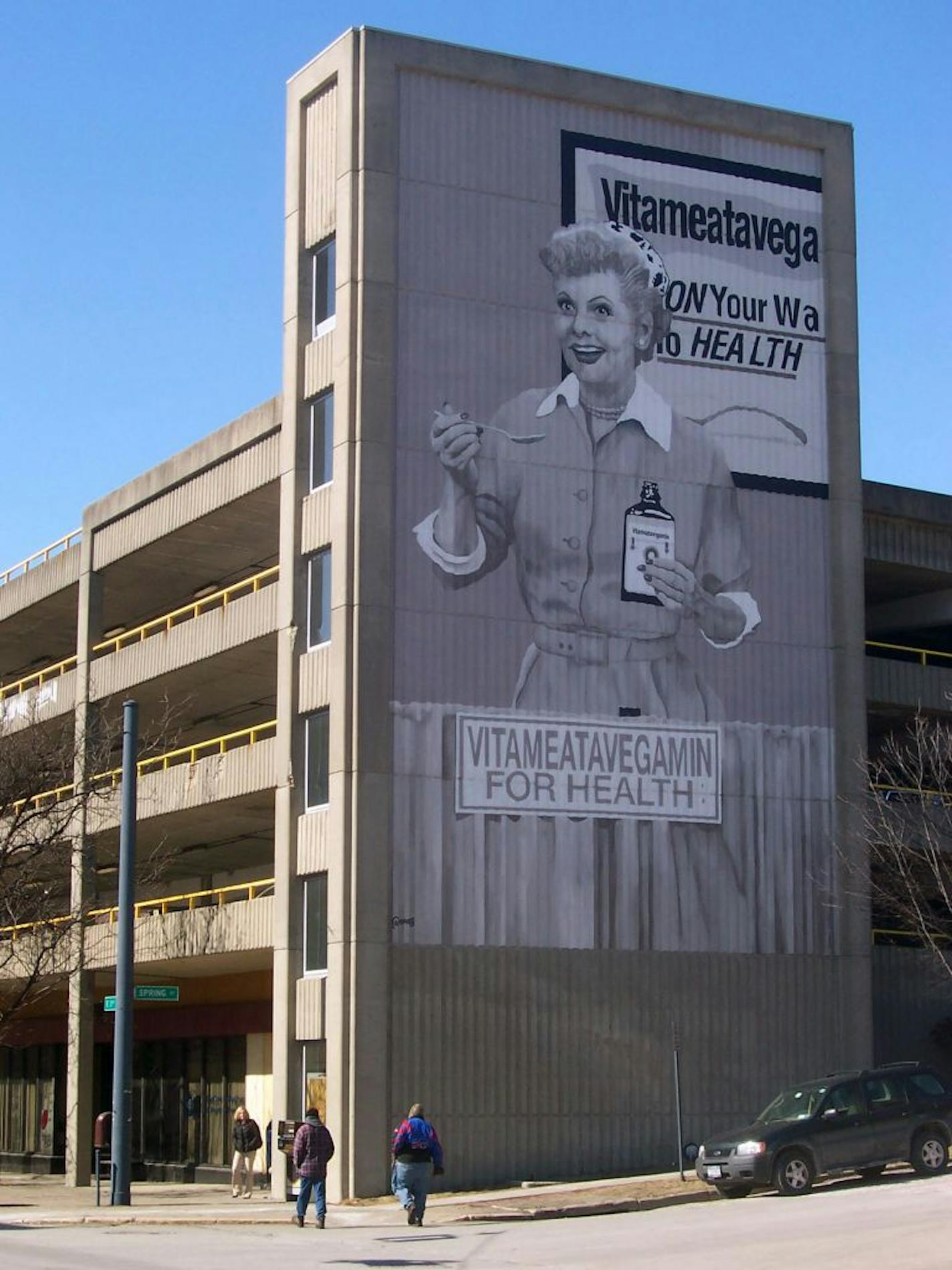 Murals of Lucille Ball by artist Gary Peters Jr. are prominent in downtown Jamestown, N.Y., her hometown.