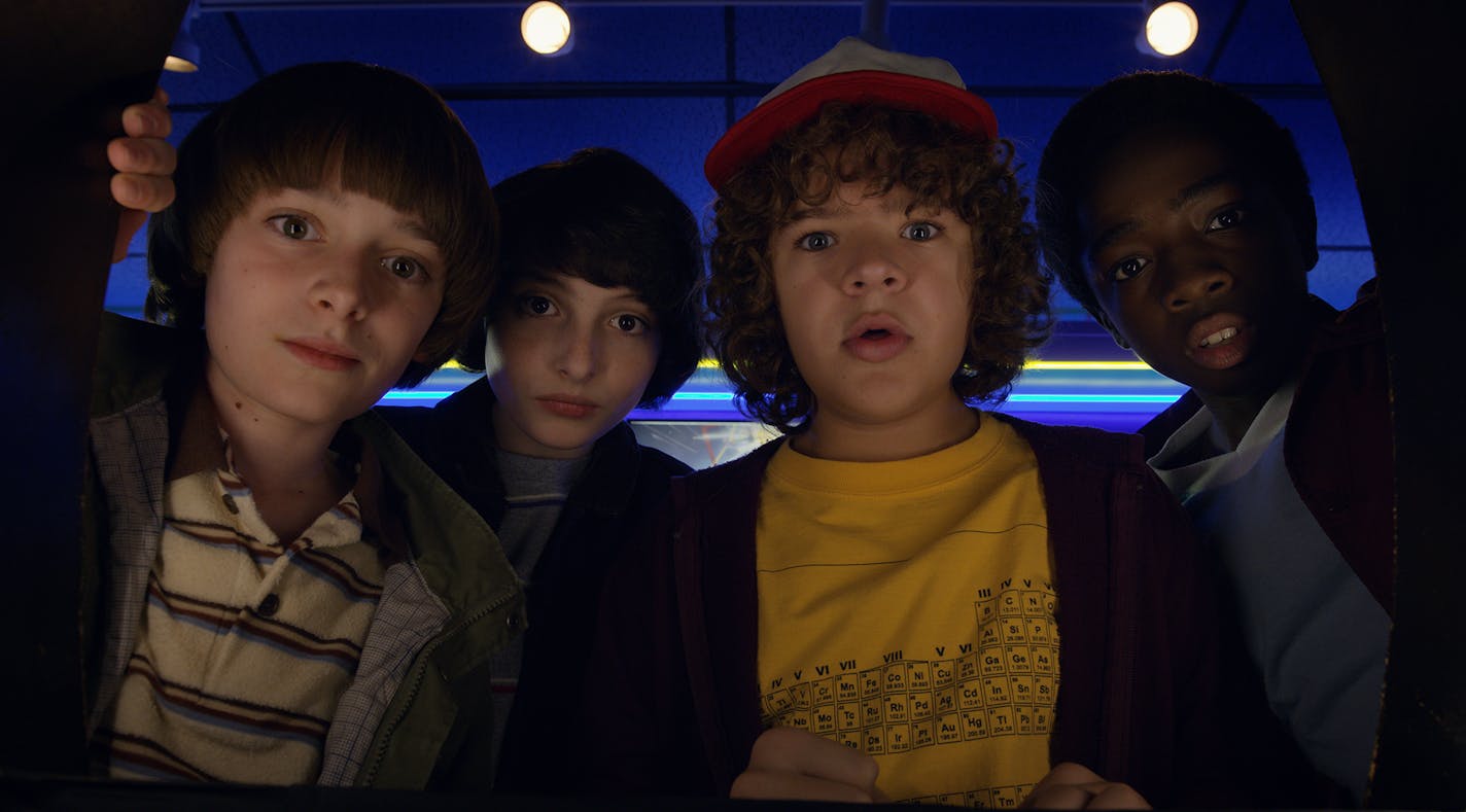 Noah Schnapp, FInn Wolfhard, Gaten Matarazzo and Caleb Mclaughlin in "Stranger Things."