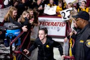 In front of an ever-growing mass of supporters, Caitlin Clark walks out for warmups Wednesday at Williams Arena to face the Gophers. As she's done all