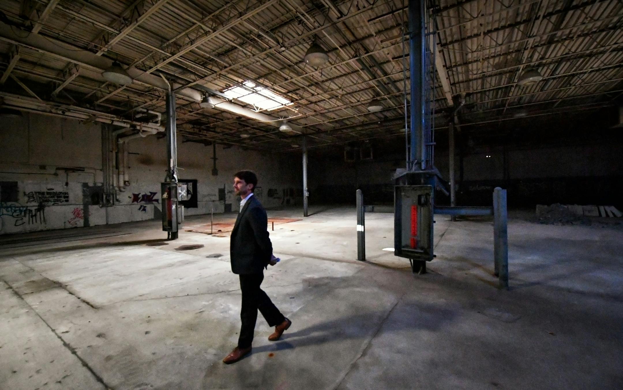 This older part of the long vacant Leef cleaning complex will be torn down.