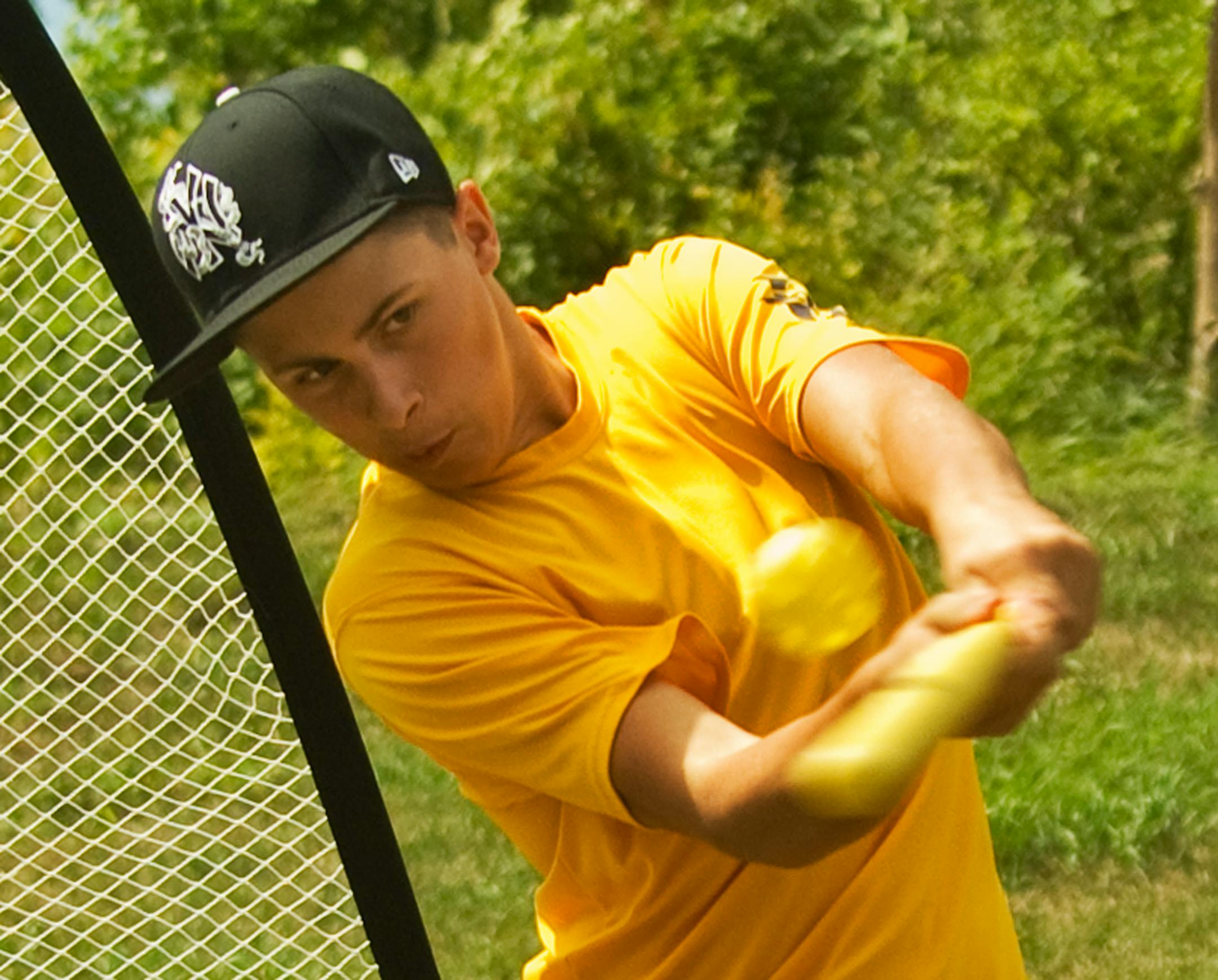 LONGEST WIFFLEBALL GAME Two Prior Lake brothers and about 70 of their friends are trying to break the Guinness Book of World Records for the longest Wiffleball Game. Dominic Reed makes a base hit on his turn at bat.