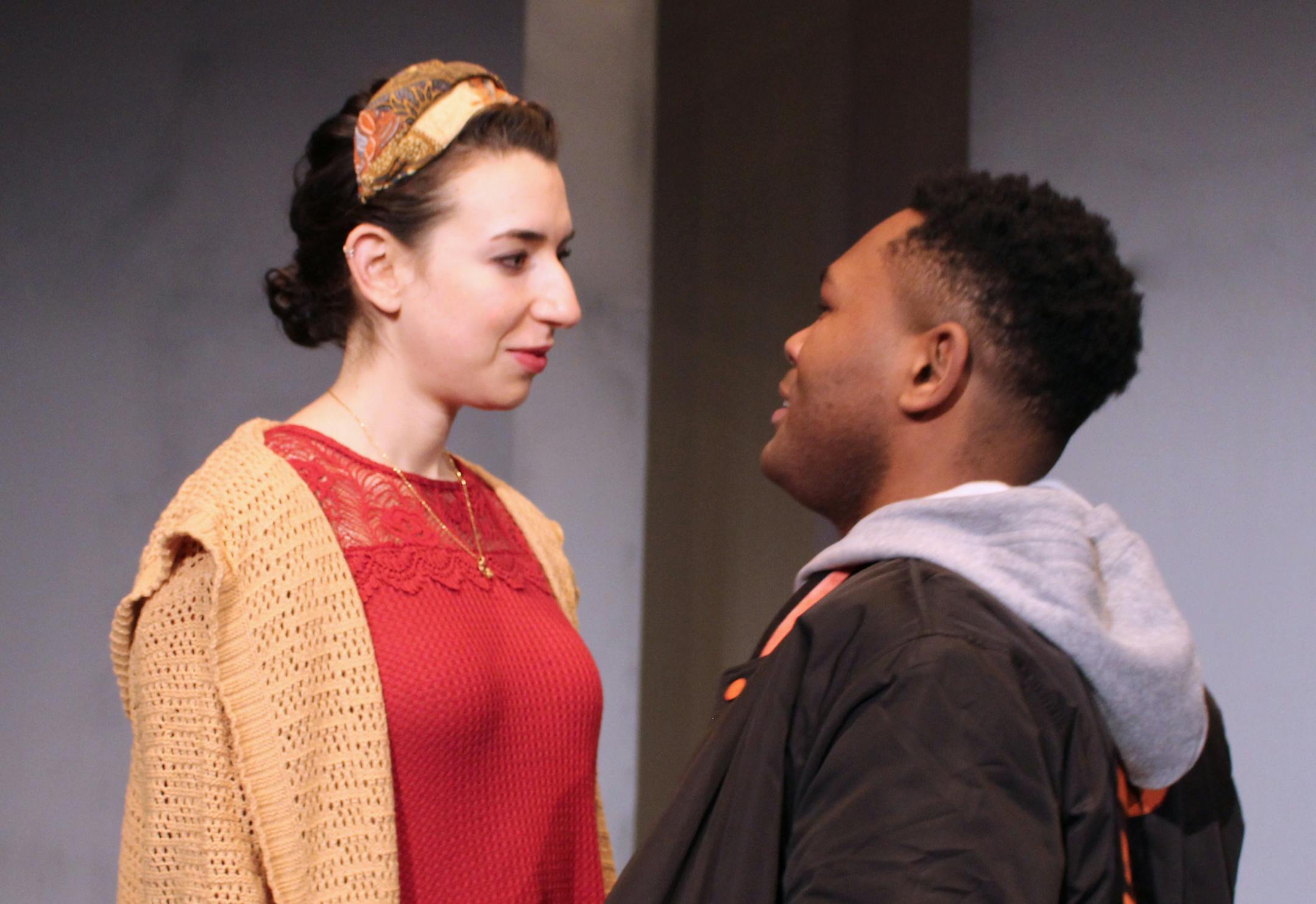 Miriam Schwartz and JuCoby Johnson in "Actually."