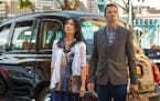 In this undated image image released by CBS Entretainment on Thursday July 13, 2013 Jonny Lee Miller and Lucy Liu are photographed during filming seas