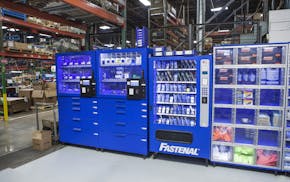 Fastenal reached a new milestone in the second quarter: It placed its 100,000th industrial vending machine in a factory, this one an OshKosh fire truc