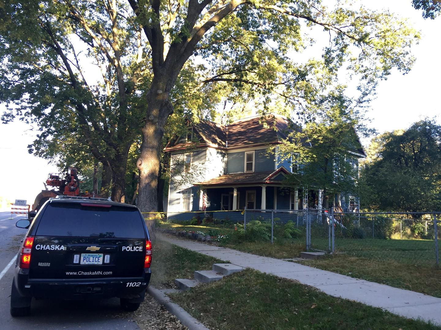 Police investigate the Jordan home of a suspect in the shooting of two people who were critically wounded Thursday night in Carver County.