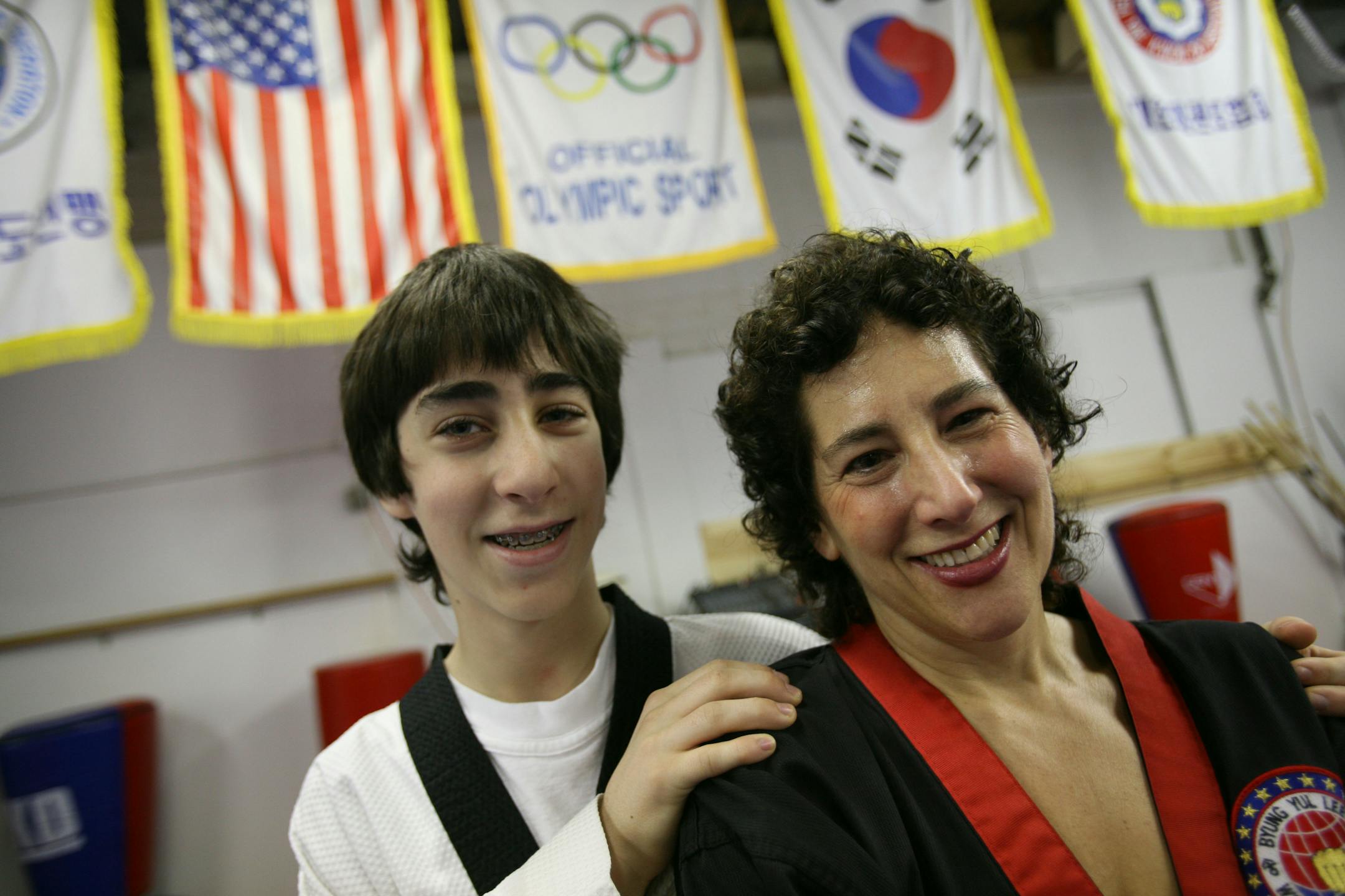 Paula Maccabee started taking Tae Kwon Do with her son Aaron when he was 5 years old. Now he's 13.