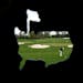 10ThingstoSeeSports - In a photo taken through the cut out of a Masters' logo, Lucas Glover hits on the practice range during a practice round for the