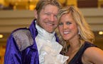 Mark Parrish, one of the celebrity dancers, and wife Nicholle. He played hockey for Bloomington Jefferson, St. Cloud State and several NHL teams, incl
