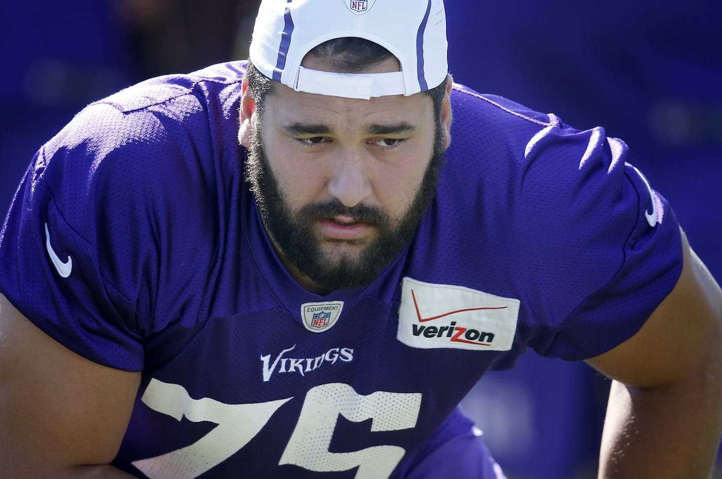 Minnesota Vikings offensive lineman Matt Kalil (75) during the morning practice.