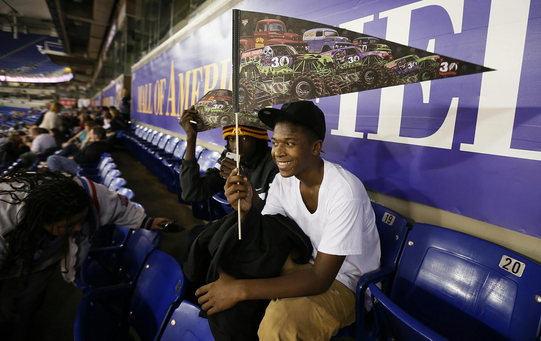 Malik Morgan 14, checked out the Monster truck show at the Metro dome with his mom Margaret in downtown Minneapolis, MN ] JERRY HOLT ‚Ä¢ jerry.holt@startribune.com