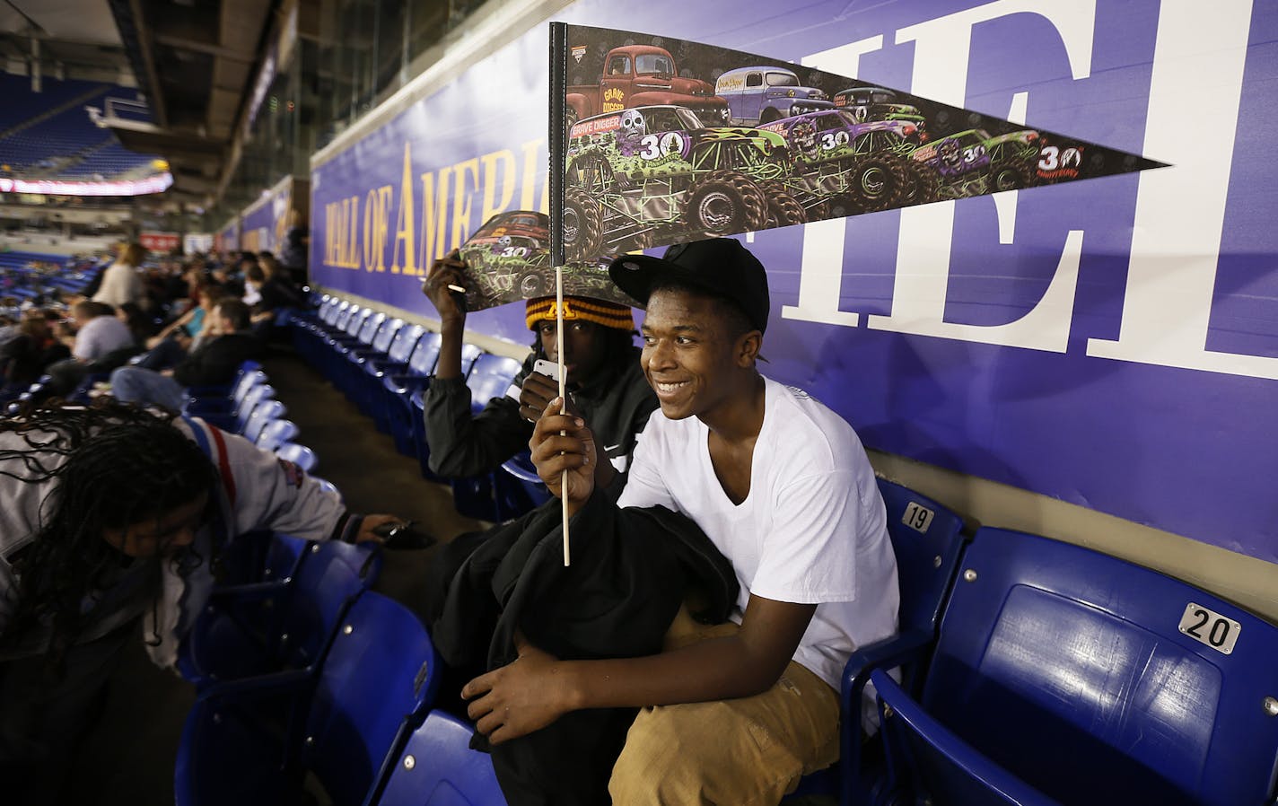 Malik Morgan 14, checked out the Monster truck show at the Metro dome with his mom Margaret in downtown Minneapolis, MN ] JERRY HOLT &#x201a;&#xc4;&#xa2; jerry.holt@startribune.com