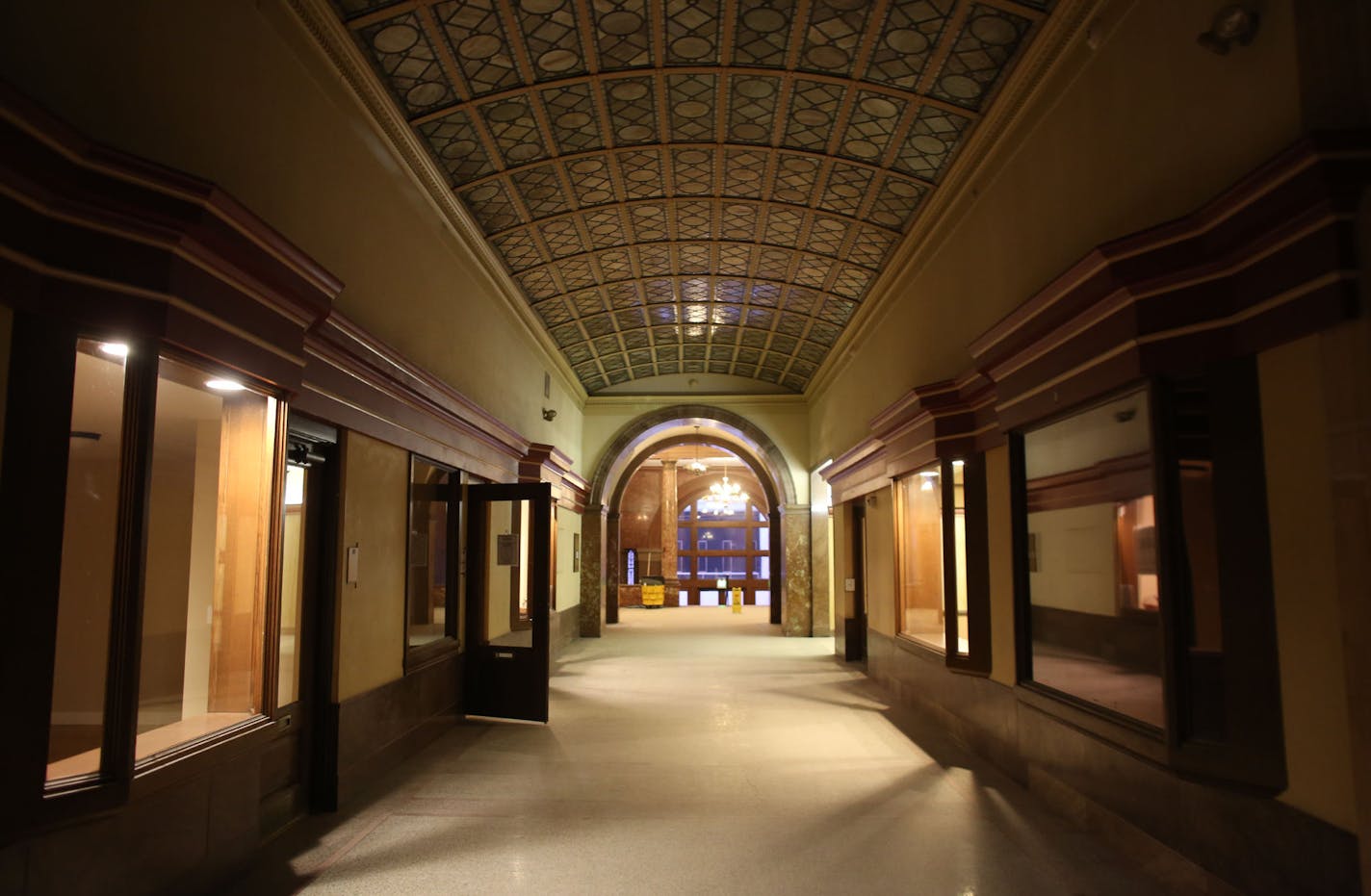 The work and living spaces in the arcade area in the Pioneer building for residents in St Paul Wednesday, January 8, 2014. ] (KYNDELL HARKNESS/STAR TRIBUNE) kyndell.harkness@startribune.com