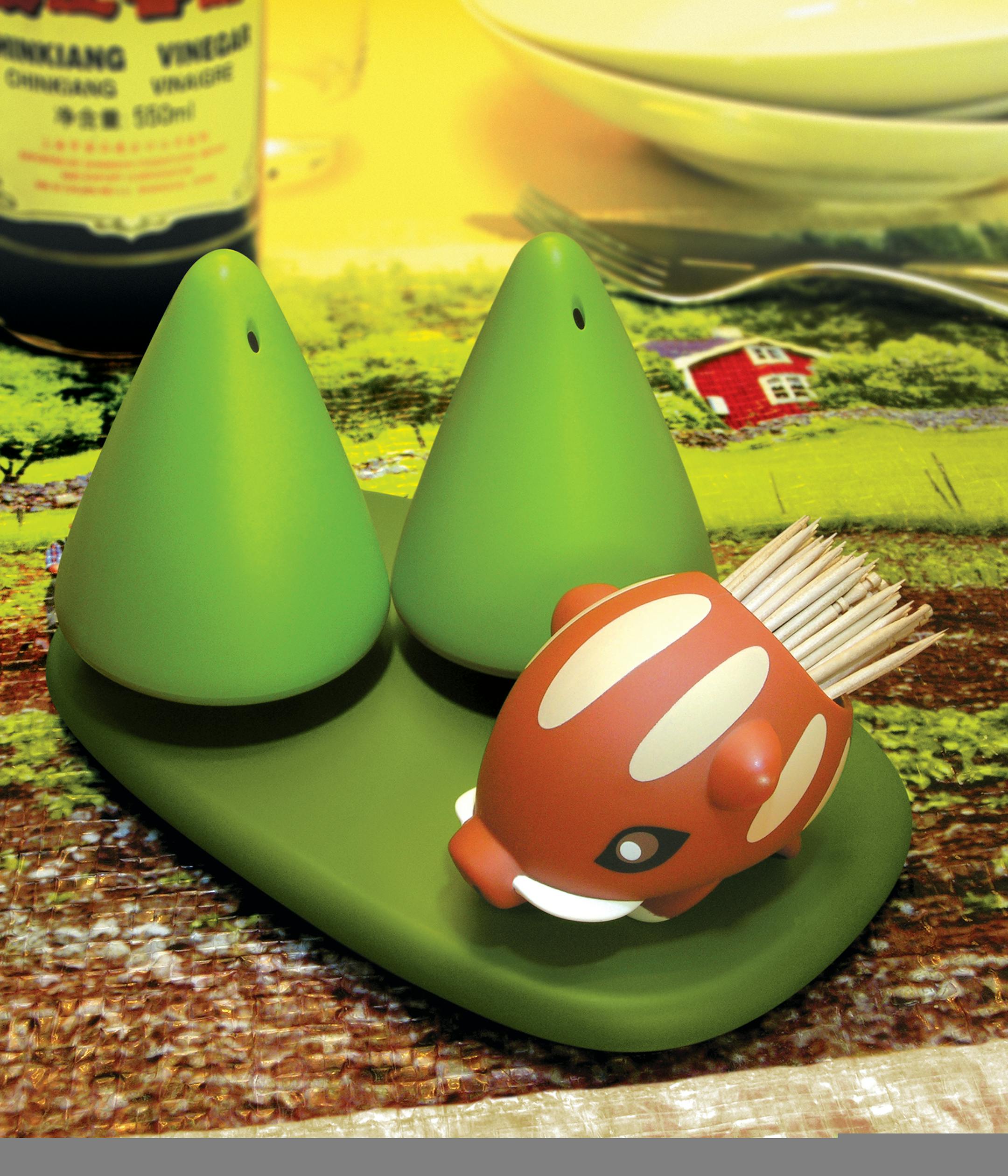 Playful salt-and-pepper shakers