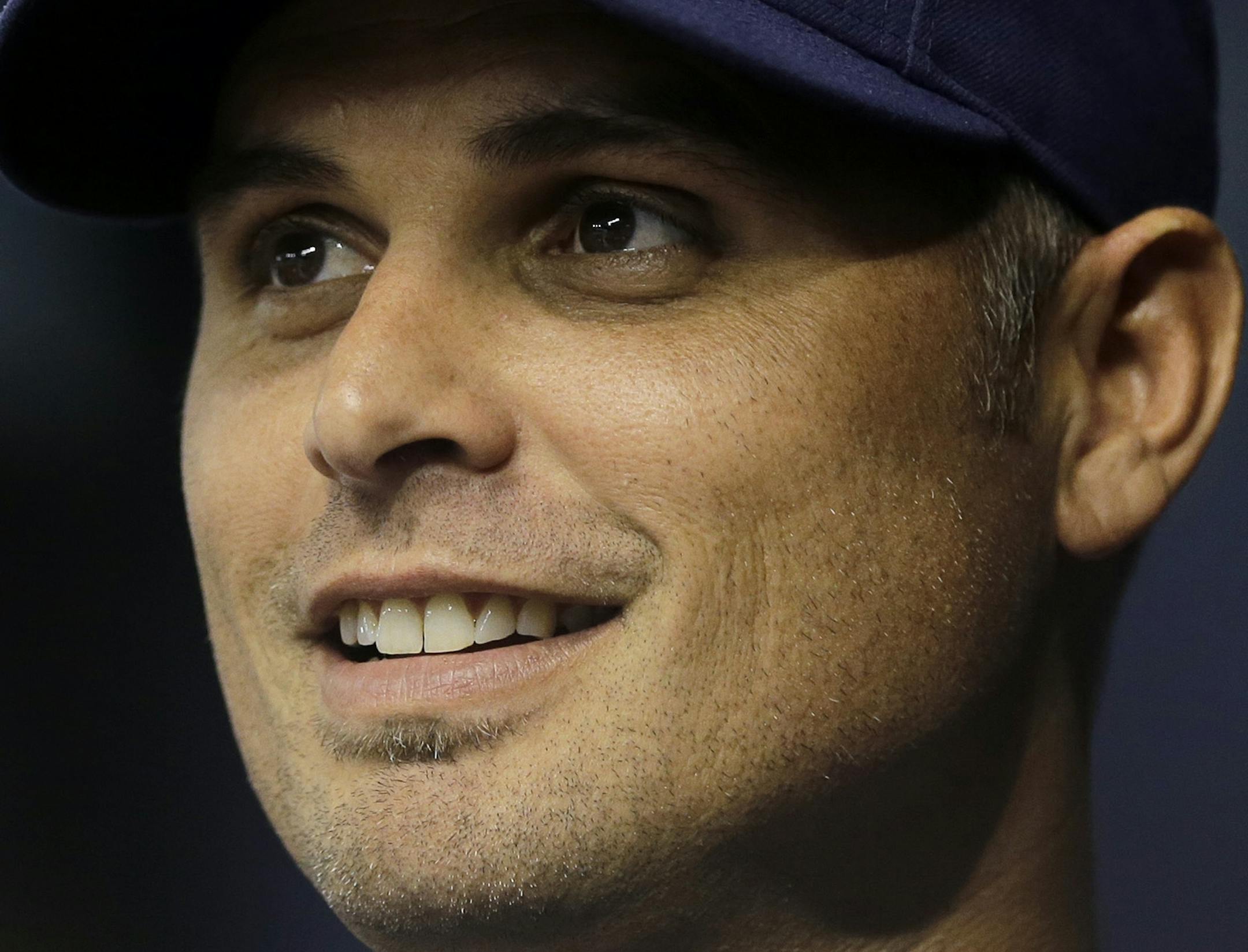 Tampa Bay Rays manager Kevin Cash before an interleague baseball game against the Miami Marlins Wednesday, Sept. 30, 2015, in St. Petersburg, Fla. (AP Photo/Chris O'Meara) ORG XMIT: OTKCO104
