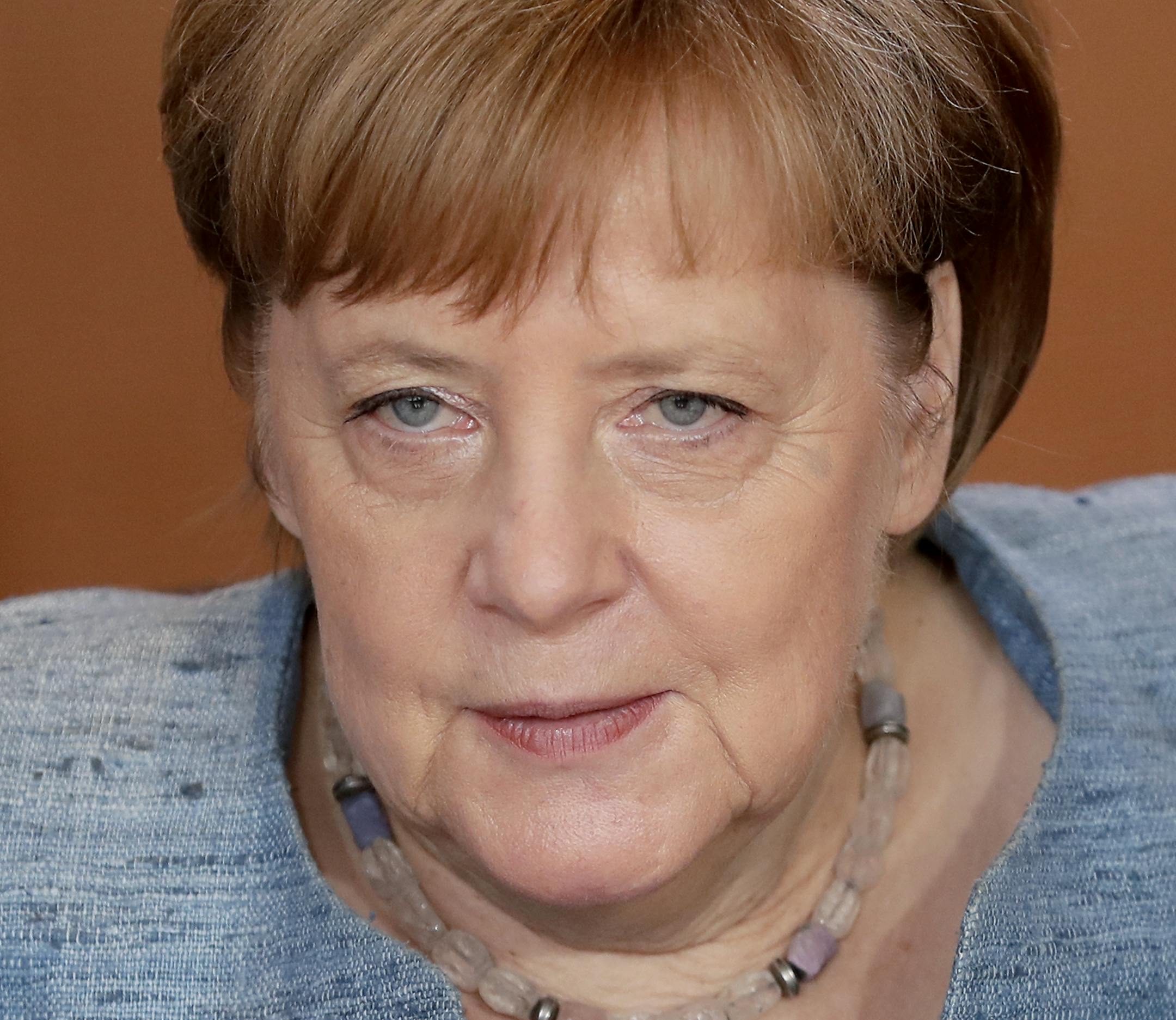 German Chancellor Angela Merkel attends the weekly cabinet meeting at the chancellery in Berlin, Germany, Friday, July 6, 2018.