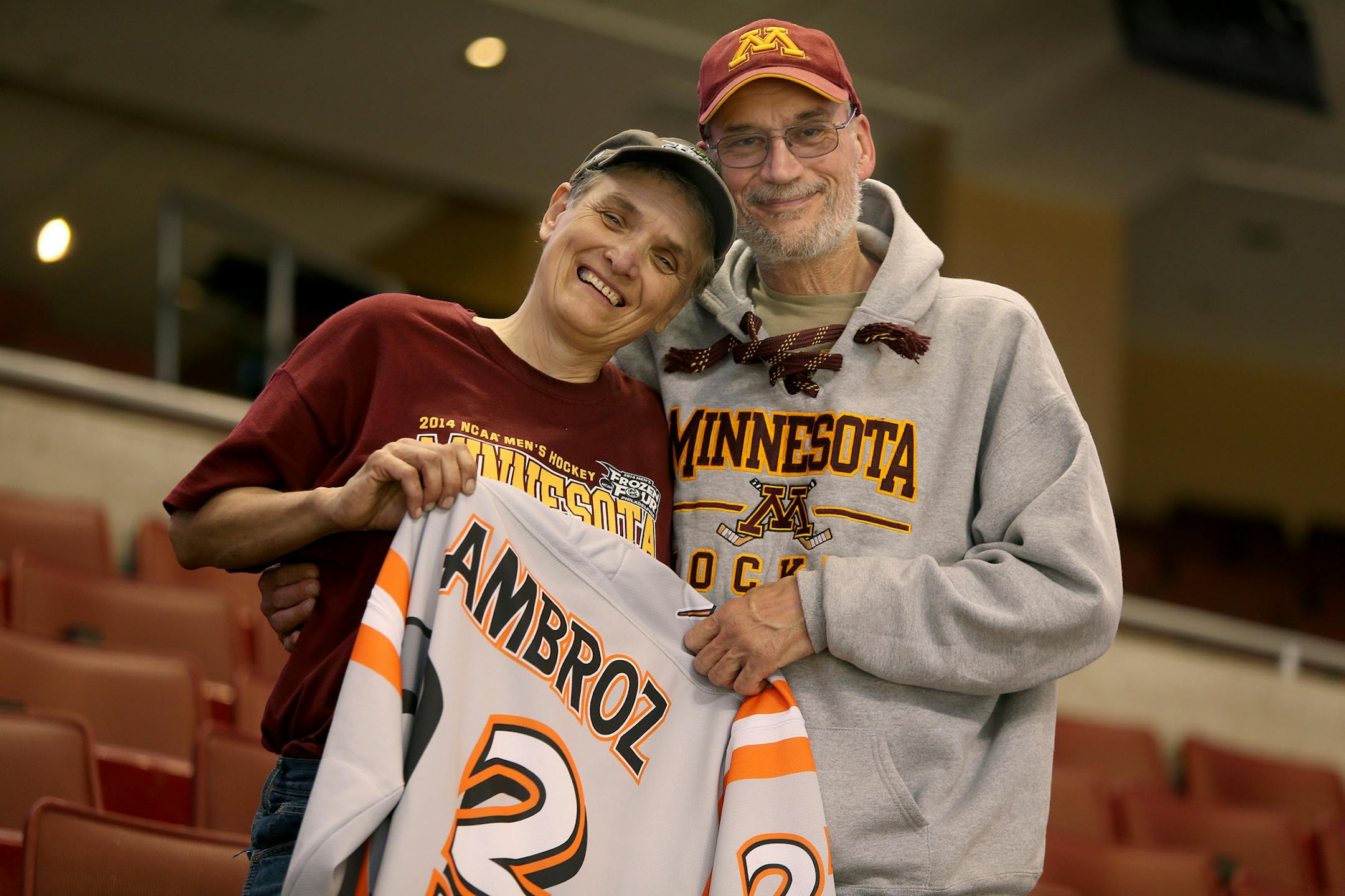Bob and Sue Ambroz at the Frozen Four in Philadelphia.