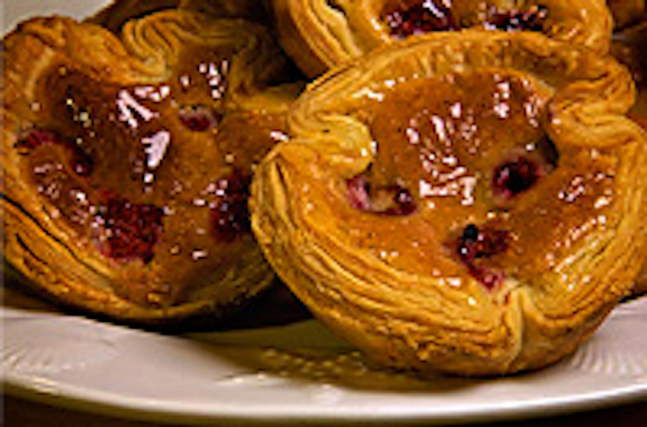Brown butter tarts with raspberries from the Salty Tart.